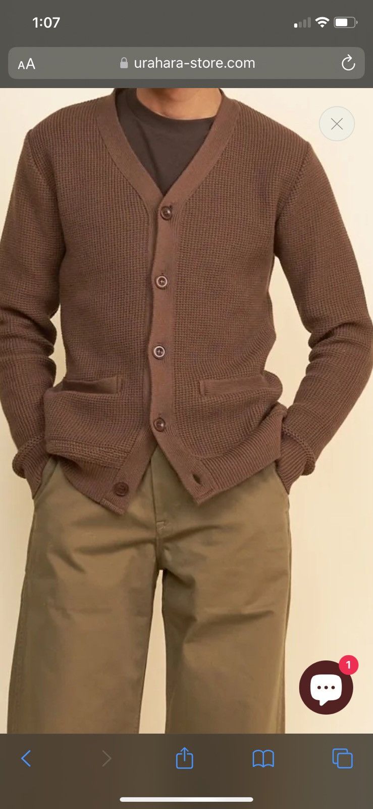 image of Addict Clothes Japan Addict Clothes Acv Cardigan 40 Inch Made In Japan in Brown, Men's (Size Small)