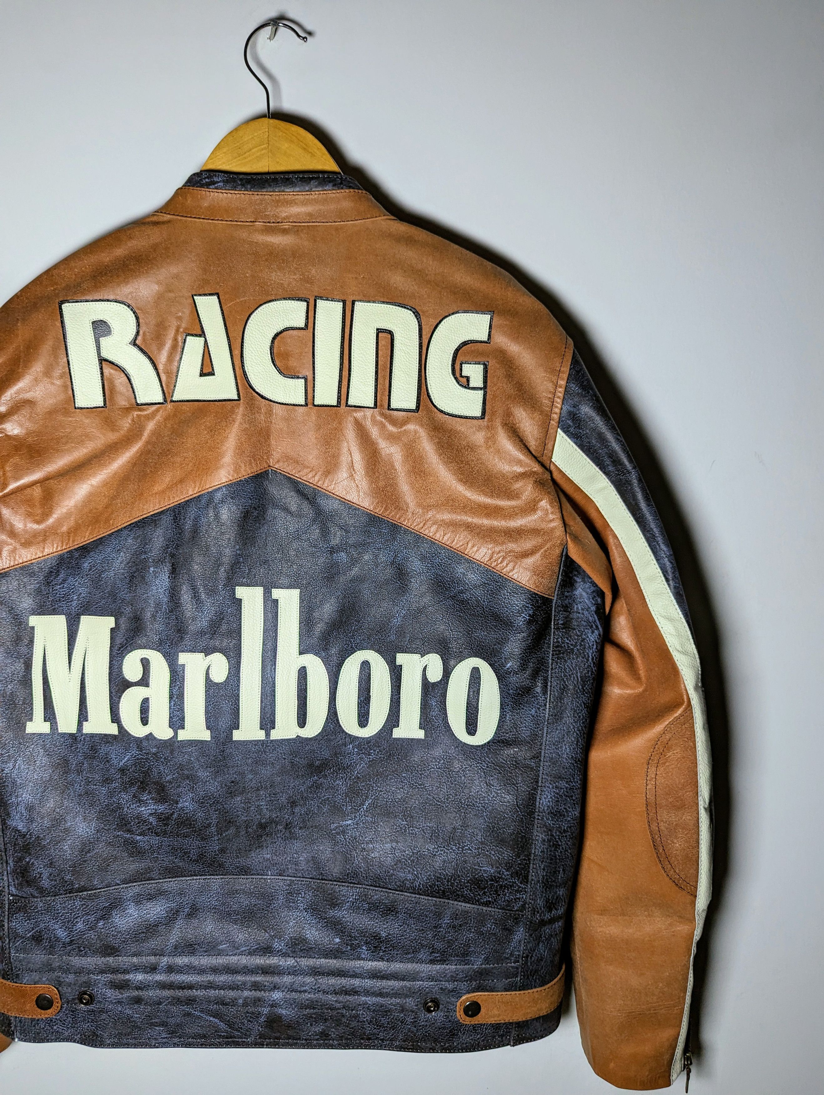 Vintage 🔥 RARE MARLBORO 🔥 LEATHER JACKET VINTAGE STREETWEAR Size US XXL / EU 58 / 5 - 10 Thumbnail