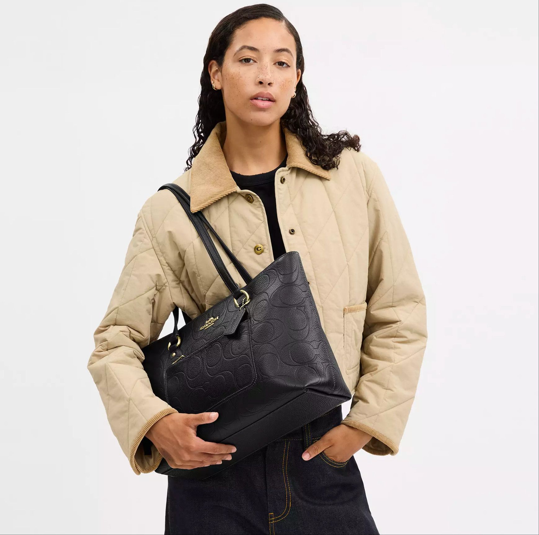 Station Tote Bag In Signature Leather CCD49
