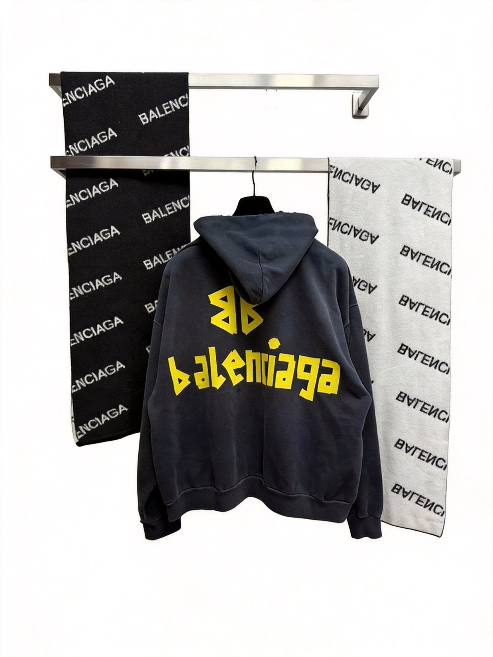 Balenciaga Black Zipper Hoodie L, Men's