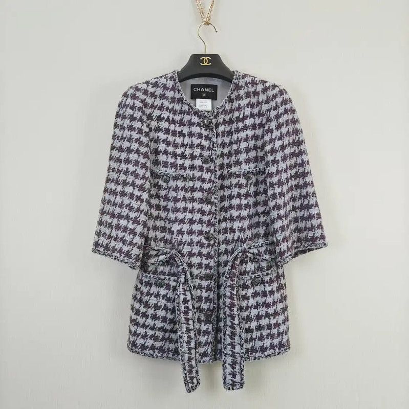 Chanel Gray Wool Blend Long Sleeve Cardigan 0089