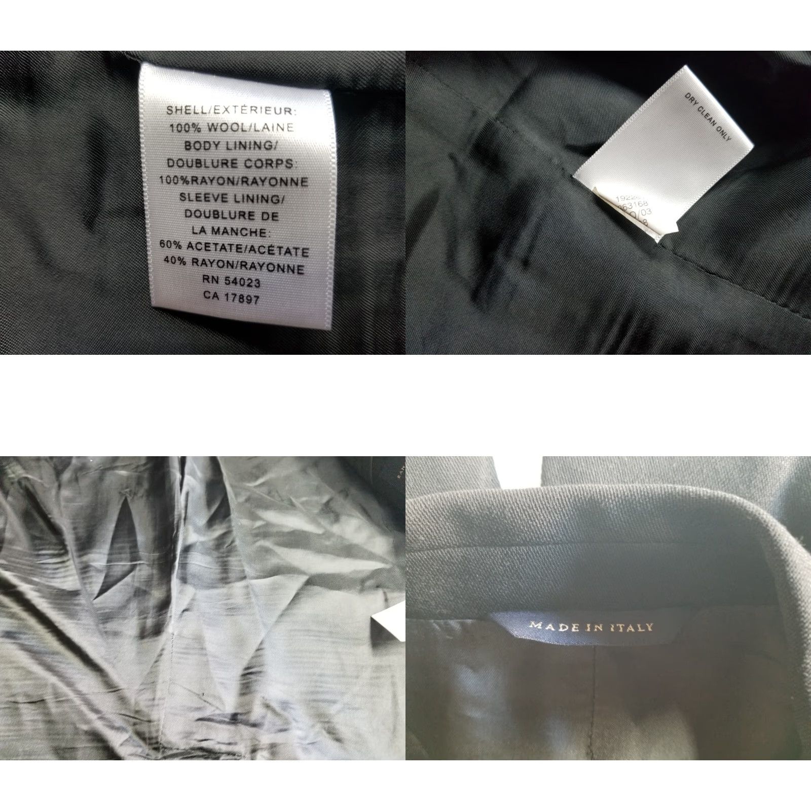Banana Republic Banana Republic Blazer Black 100% Wool Single-Breasted 3-Button Notch Lapel Mens Size 38S Italy Made Dry Clean Only Modern 80s 90s Preppy Classic Size 38R - 8 Thumbnail