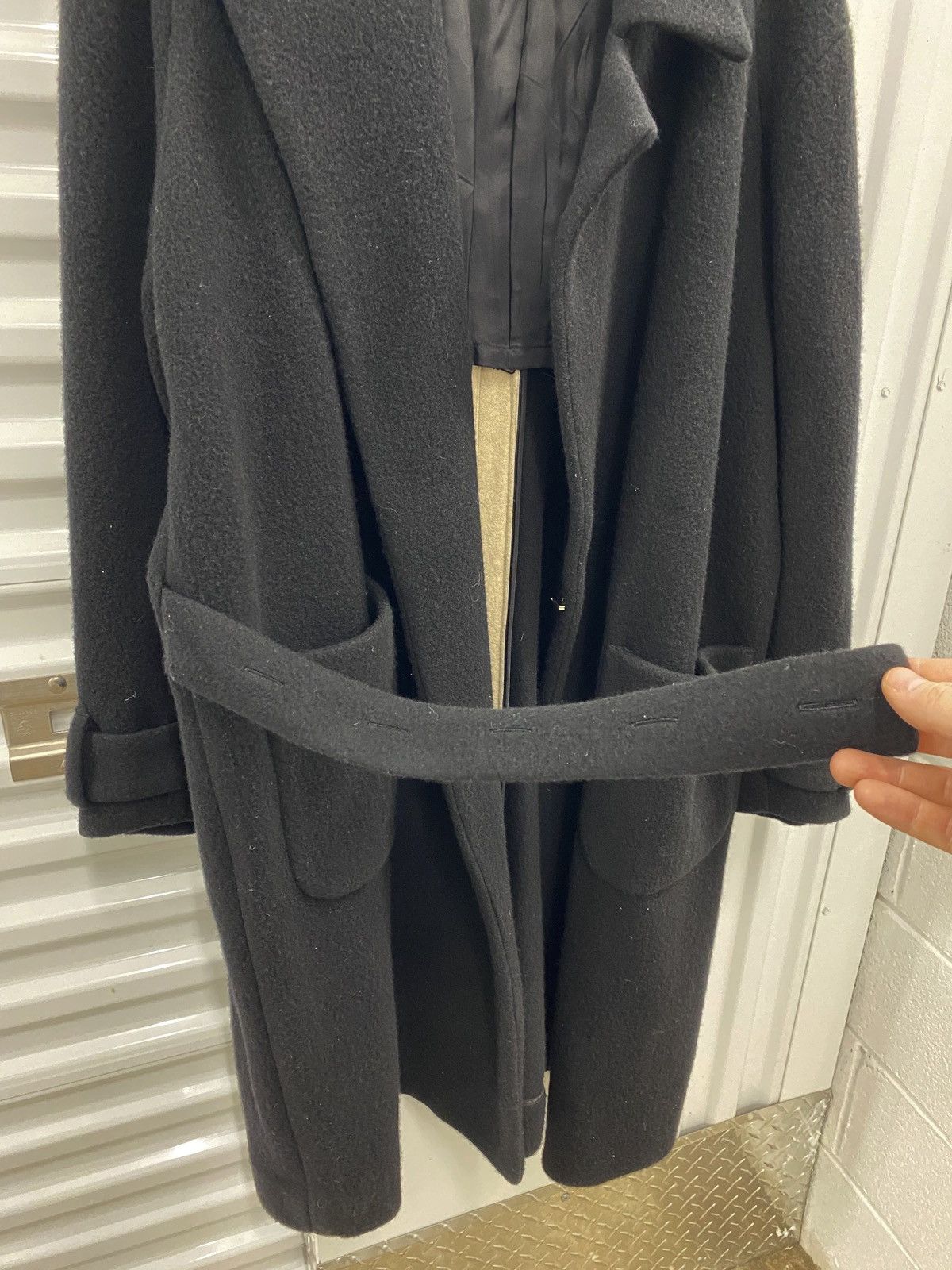 Kazuyuki Kumagai Attachment Kazuyuki Kumagai Milled Wool Belted Coat Size US L / EU 52-54 / 3 - 5 Thumbnail