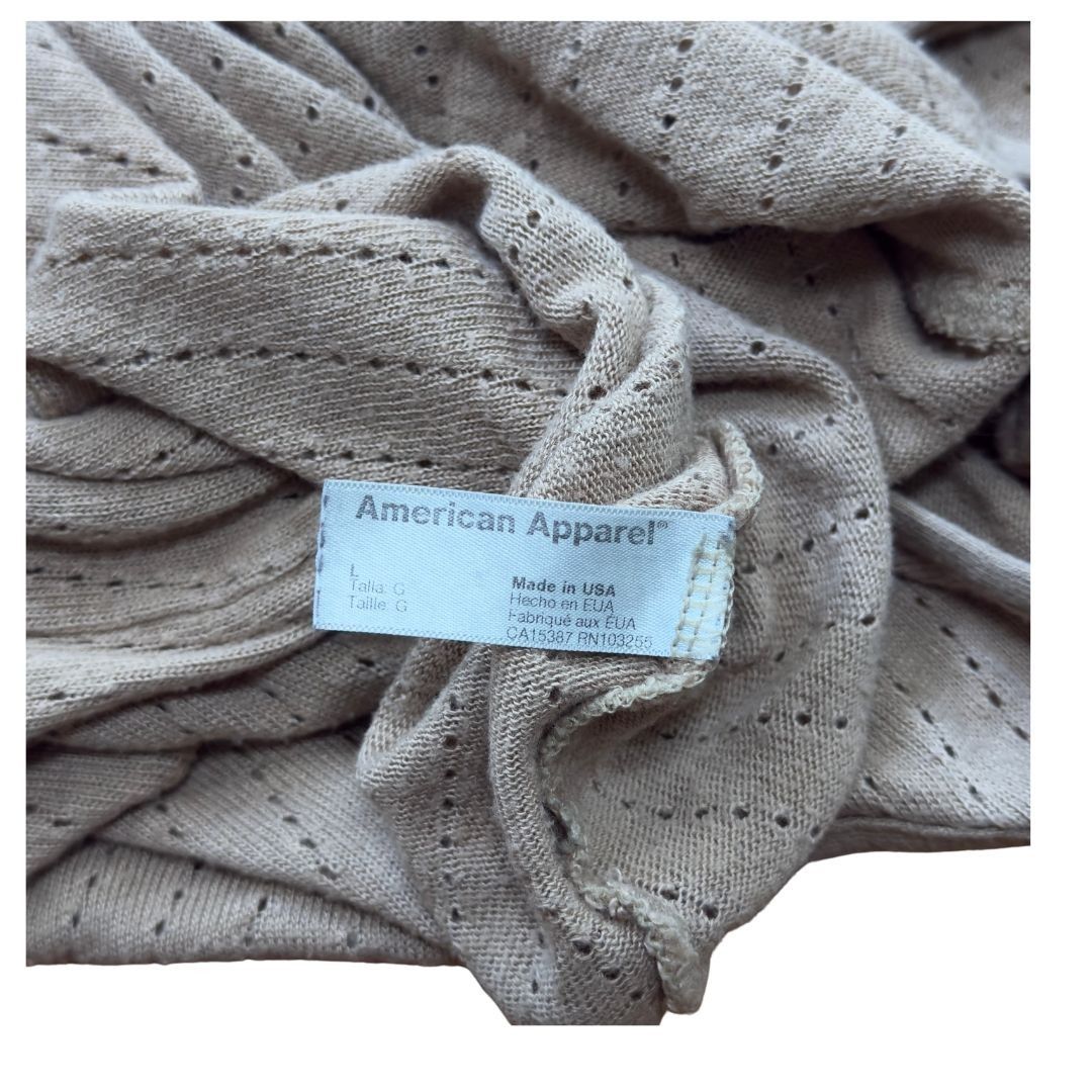 American Apparel American Apparel Nude Pink Pointelle Knit Tank Top Large Size L / US 10 / IT 46 - 4 Thumbnail