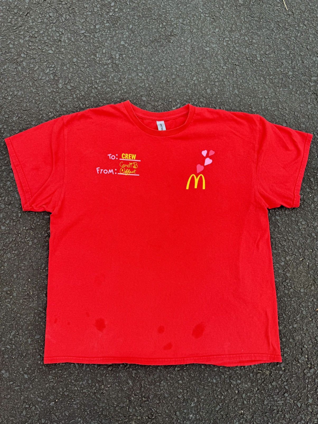 Rap Tees × Travis Scott McDonald’s Cardi B Offset Work Uniform Rap T-Shirt Size US XL / EU 56 / 4 - 2 Thumbnail
