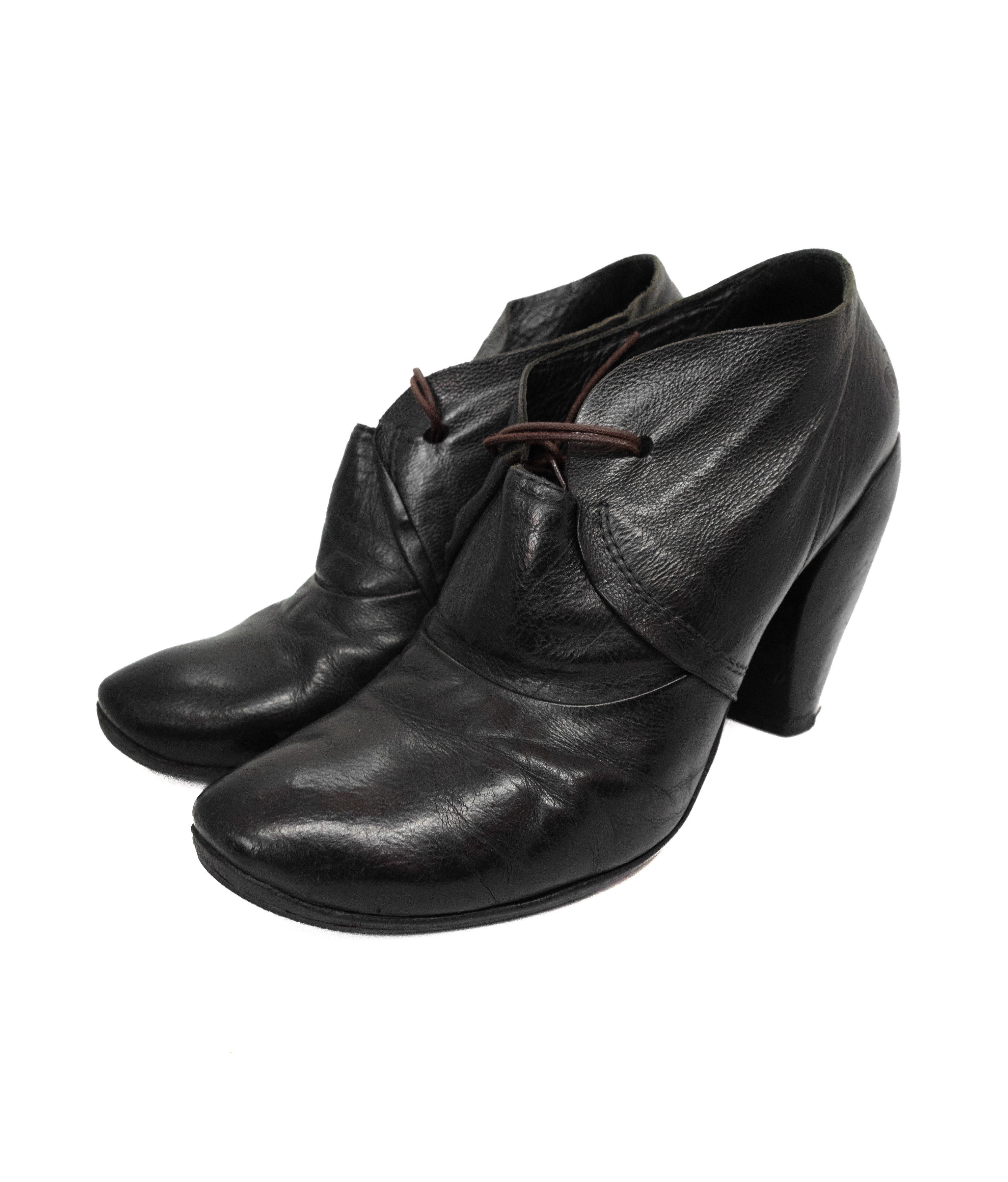 Marsell Avant Garde Leather Sculptural Heel Artisanal Ankle Boots Size US 7.5 / IT 37.5 - 4 Thumbnail