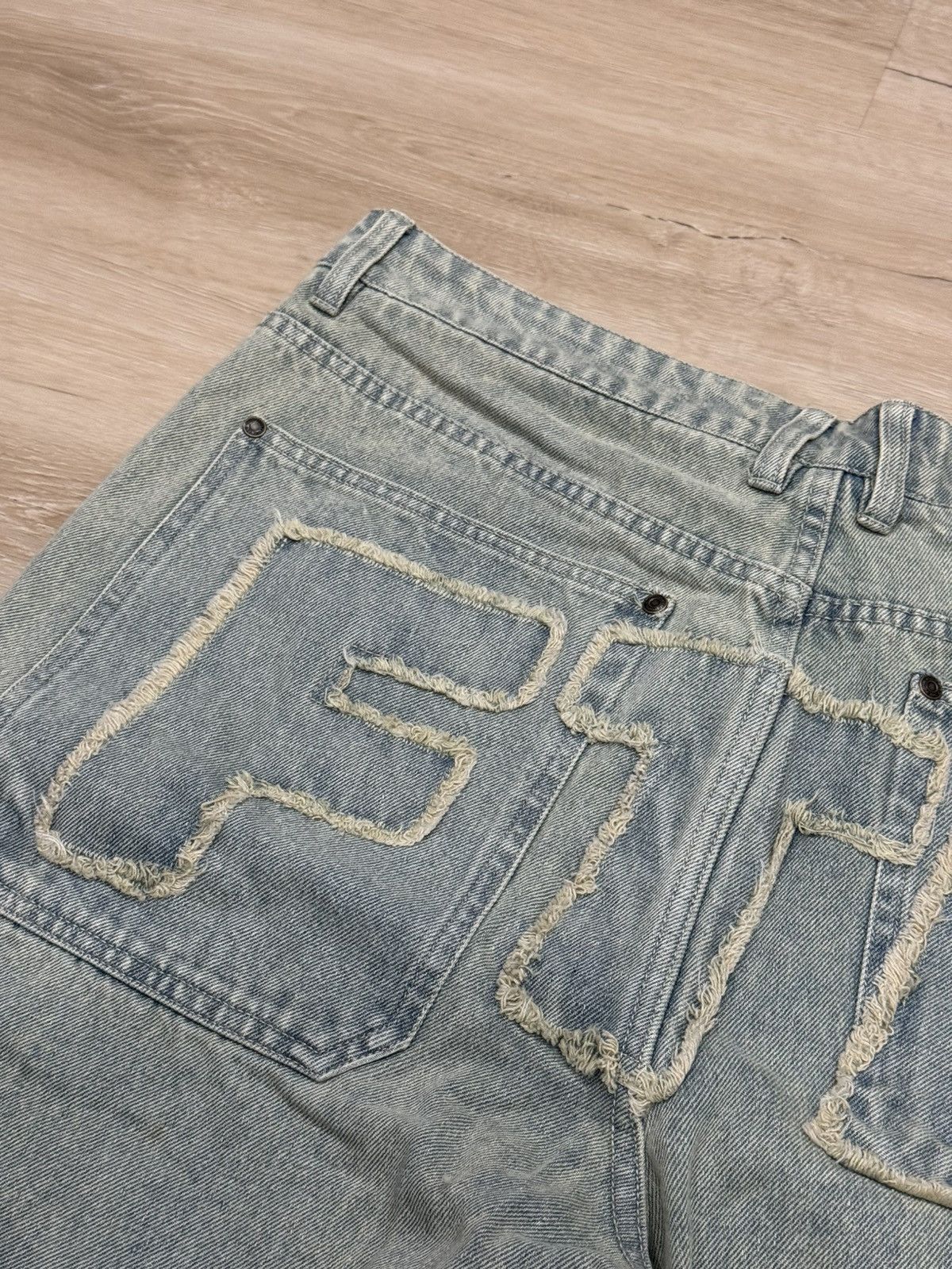 Fuck The Population FTP Frayed Denim Logo Carpenter Jeans Size US 36 / EU 52 - 2 Thumbnail