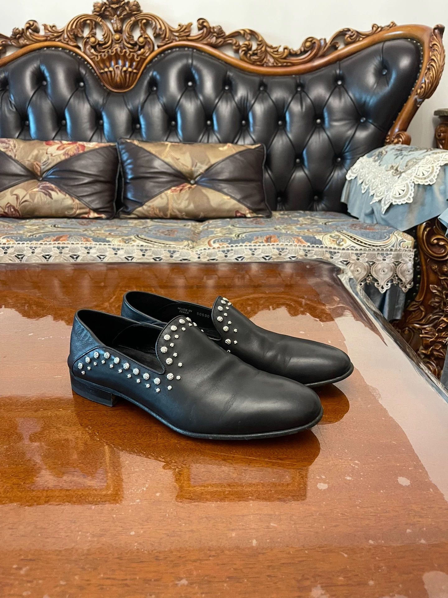 Alexander McQueen McQ 2025 New Studded Leather Slipper Shoes 41 Lightly Worn Size US 8 / EU 41 - 1 Thumbnail
