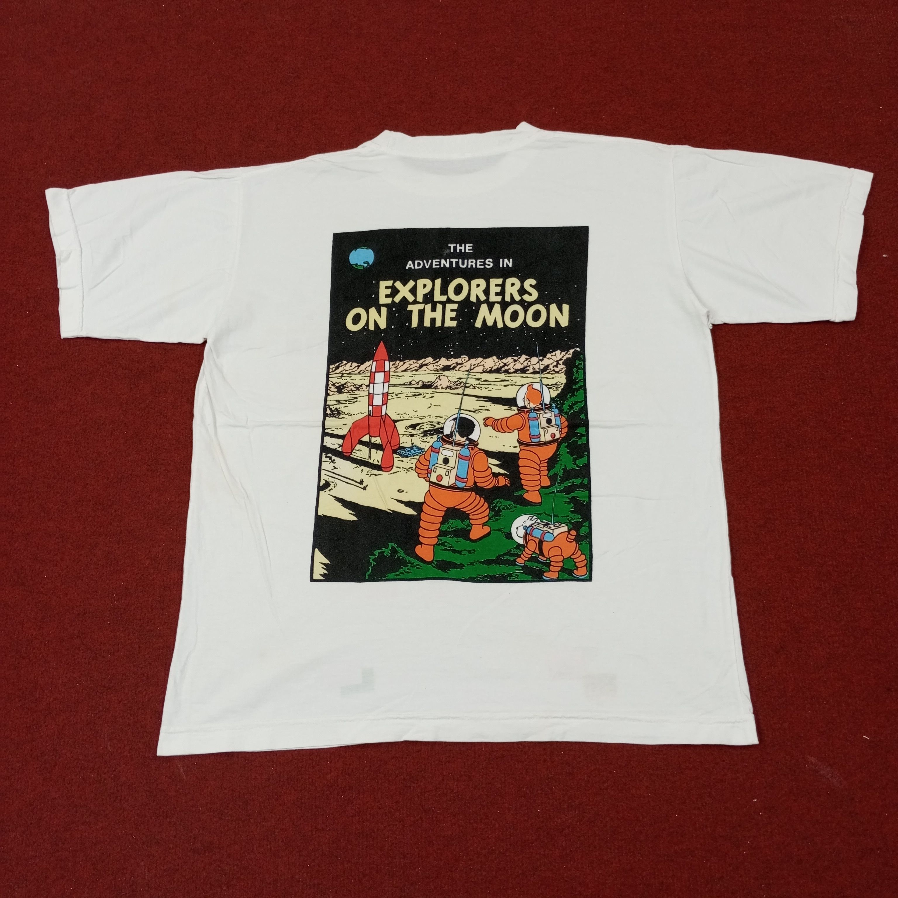 Vintage The Adventures Of Tintin Cartoon Tshirt c239n15 Size US L / EU 52-54 / 3 - 1 Thumbnail