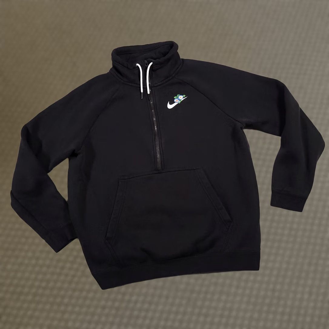 Nike Nike Hawaiian Floral Swoosh 1/2 Zip Sweatshirt Women's Large Tropical Gym Shirt Size L / US 10 / IT 46 - 1 Thumbnail