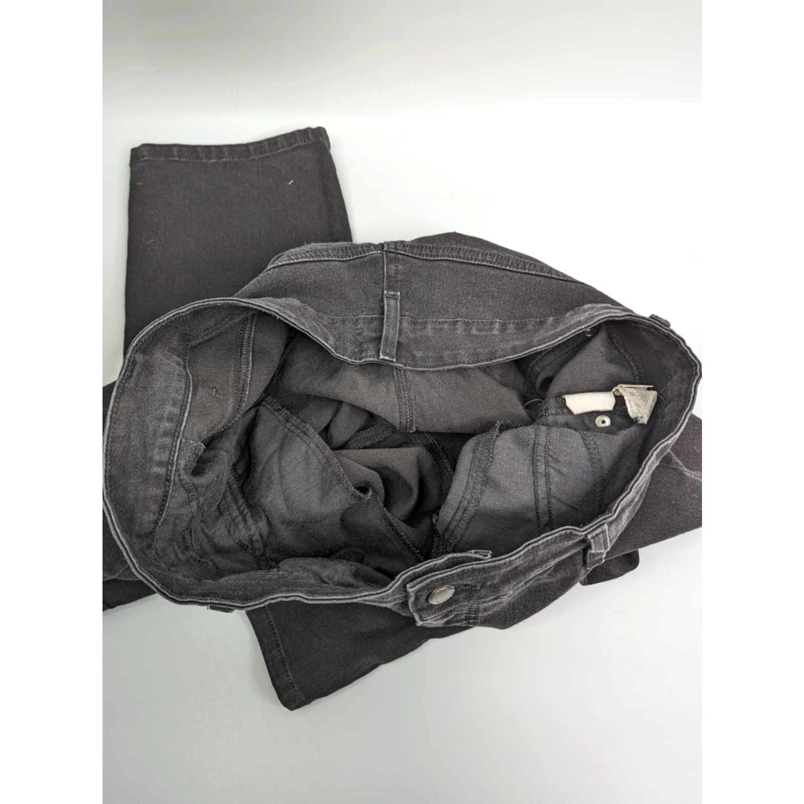 Vintage Bandolino Jeans Women's 16 Black Rinse High Rise 5-Pocket Denim Tapered Modern Fit Womens Size 38" / US 16 / IT 52 - 7 Thumbnail