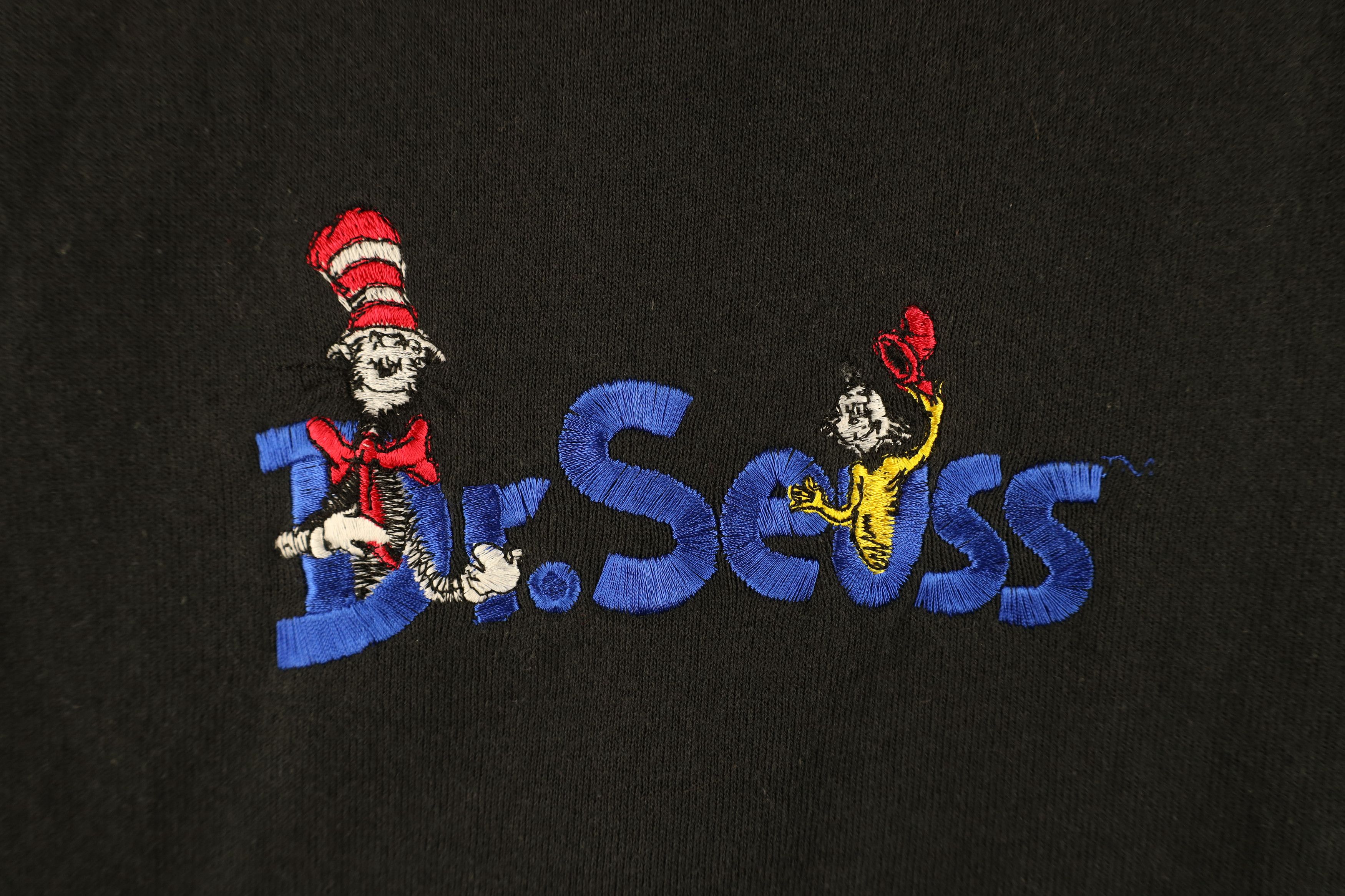 Vintage Vintage 90s Dr Seuss Spell Out Crewneck Sweatshirt Black USA Size XL / US 12-14 / IT 48-50 - 4 Thumbnail