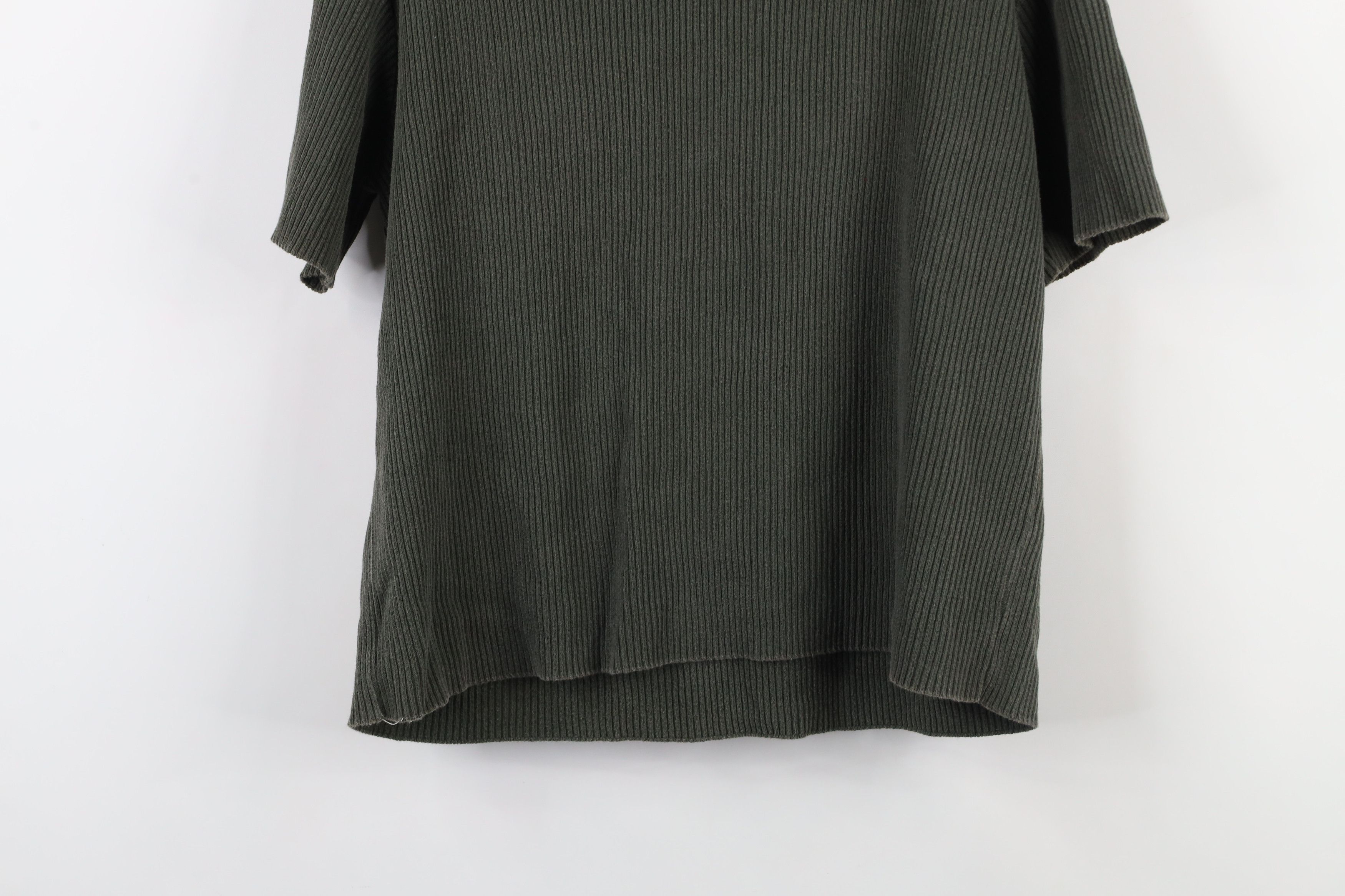 Vintage Vintage 90s Streetwear Cropped Ribbed Knit T-Shirt Green Size L / US 10 / IT 46 - 12 Thumbnail