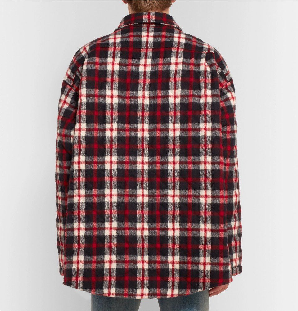 Balenciaga Balenciaga Oversized Quilted Checked Cotton-Flannel Coat Red Size US M / EU 48-50 / 2 - 4 Thumbnail