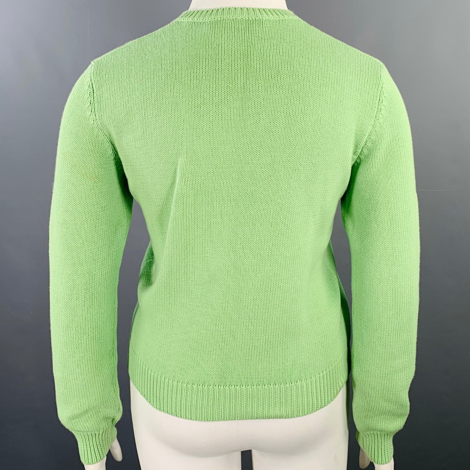 Ralph Lauren RALPH LAUREN Size L Green Cotton Knit V-Neck Sweater Size L / US 10 / IT 46 - 3 Thumbnail