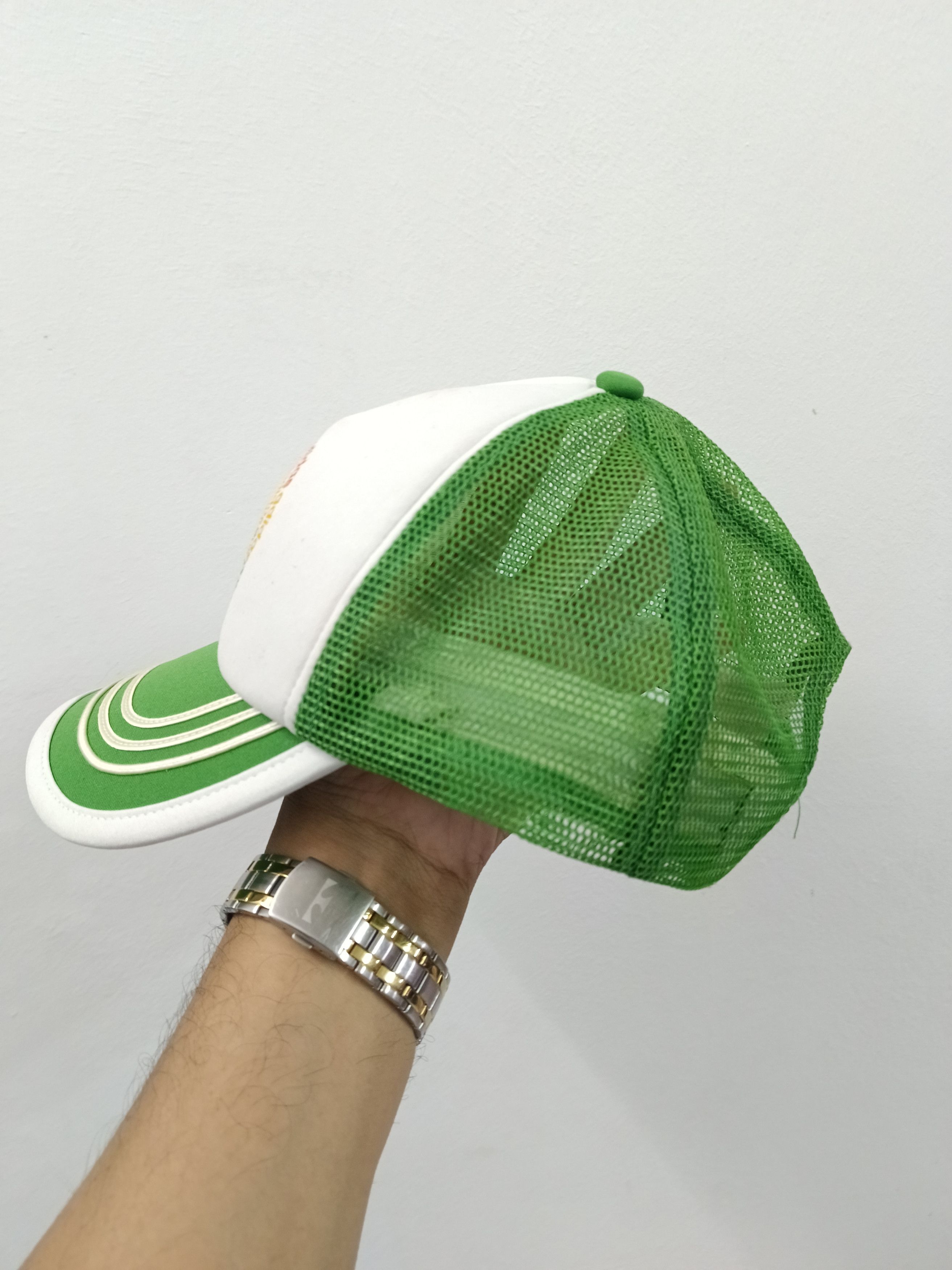 Adidas Vintage Adidas Trucker Hat Spellout Rainbow Spiral Logo Size ONE SIZE - 4 Thumbnail