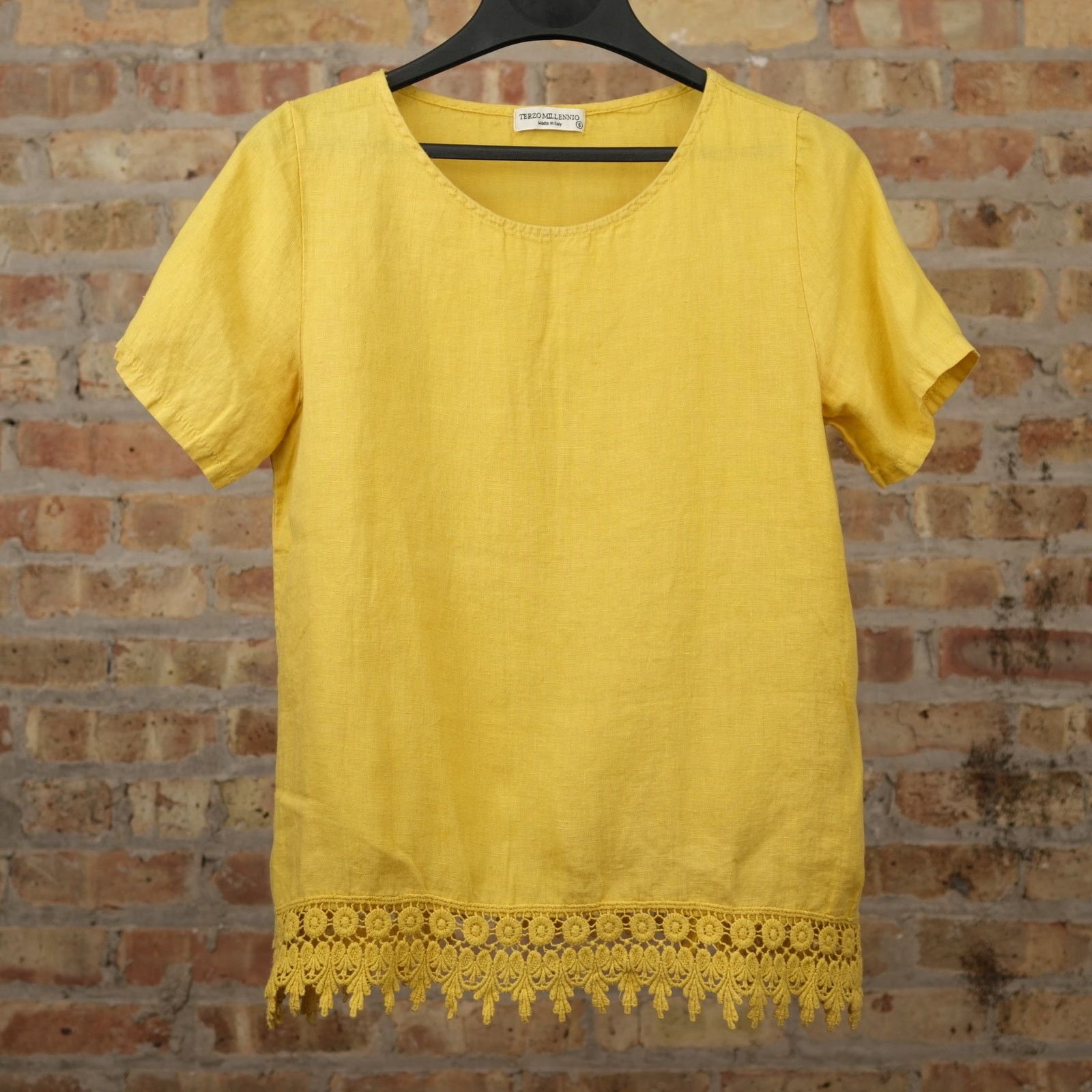 Other Terzo Millennio - Made in Italy - Women's Linen Top - Small Size S / US 4 / IT 40 - 1 Thumbnail
