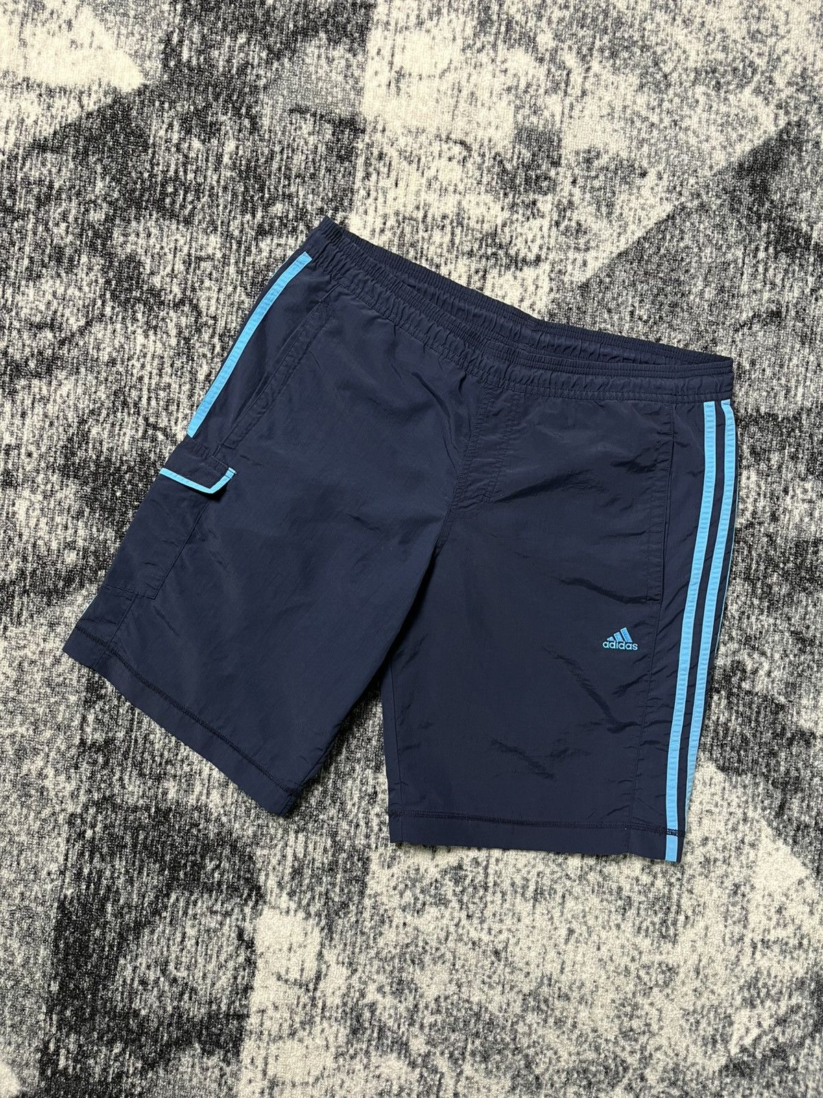Adidas × Vintage Vintage Adidas Nylon Shorts Stripes Pocket Y2K STYLE 90s Size US 32 / EU 48 - 1 Thumbnail