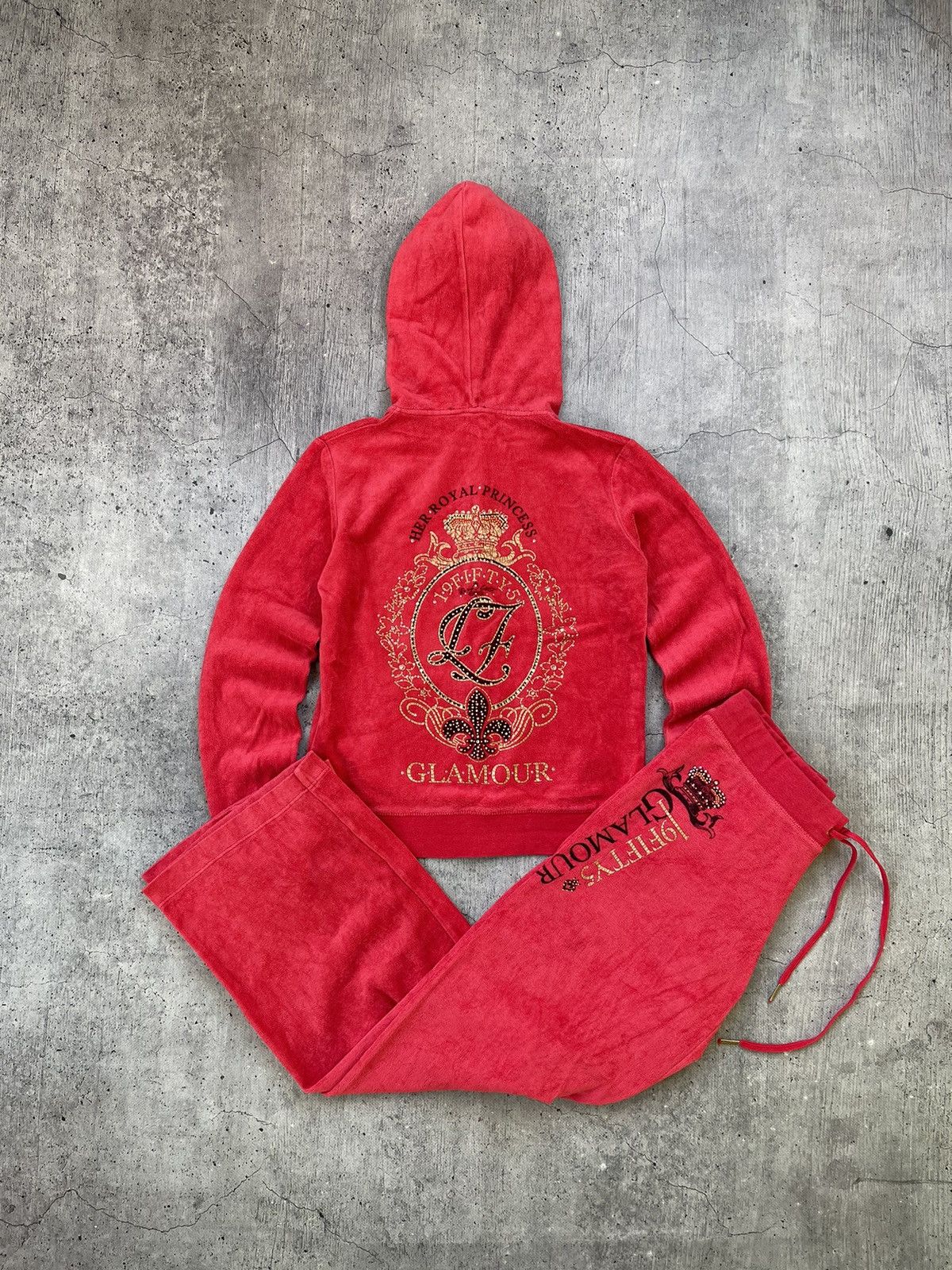 Juicy Couture Vintage y2k Juicy Couture Style Velour Track Suit Size 40" / US 18 - 1 Thumbnail