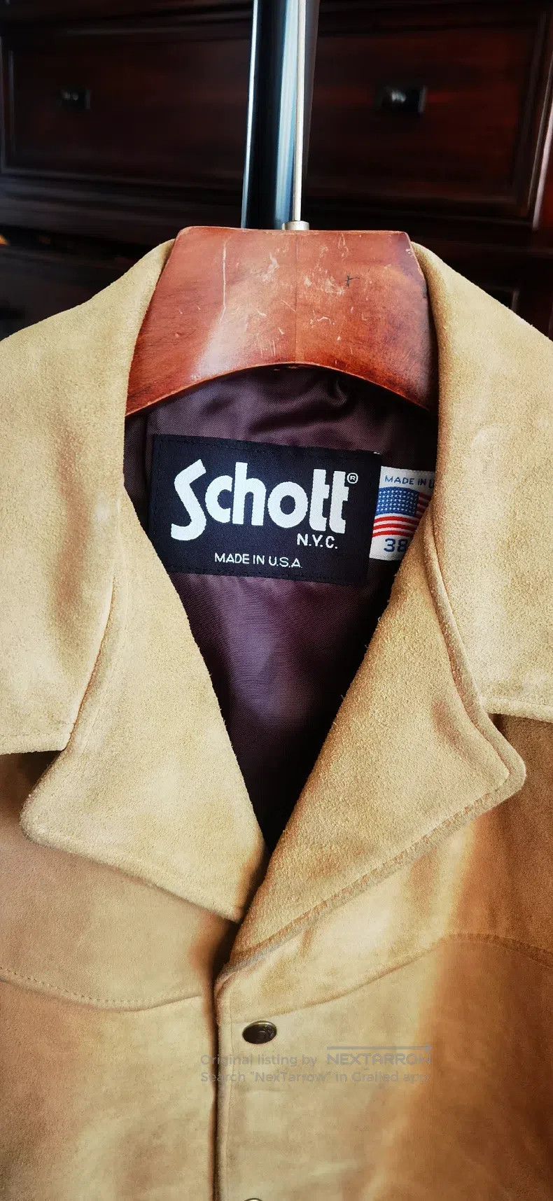 Schott Schott Suede cowhide American vintage four-corner lapel le Size US M / EU 48-50 / 2 - 2 Thumbnail