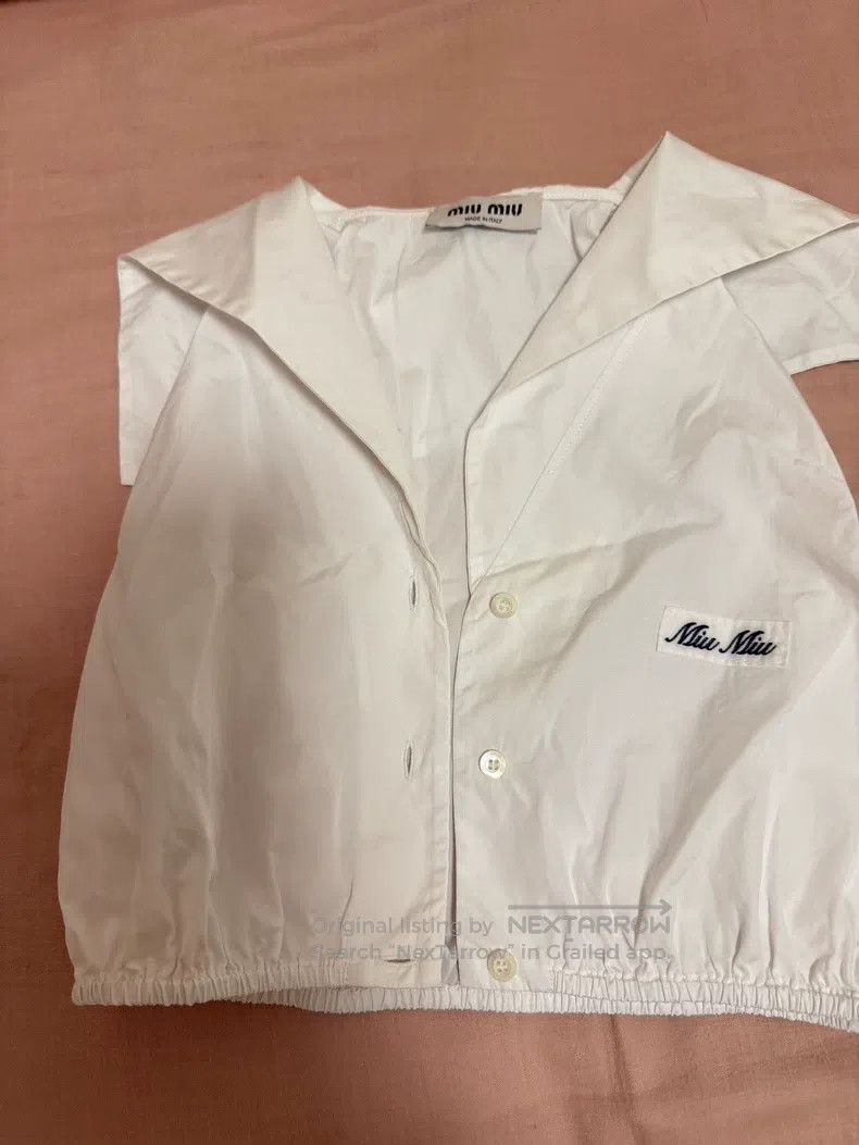 Miu Miu Miu Miu 36 Sleeveless sailor suit shirt Size S / US 4 / IT 40 - 2 Thumbnail