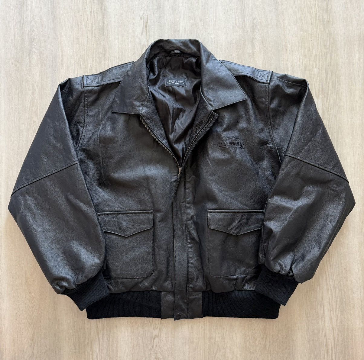 Vintage Vintage Burks Bay Exxon Mobile Leather Bomber Jacket Sz XL Size US XL / EU 56 / 4 - 1 Thumbnail