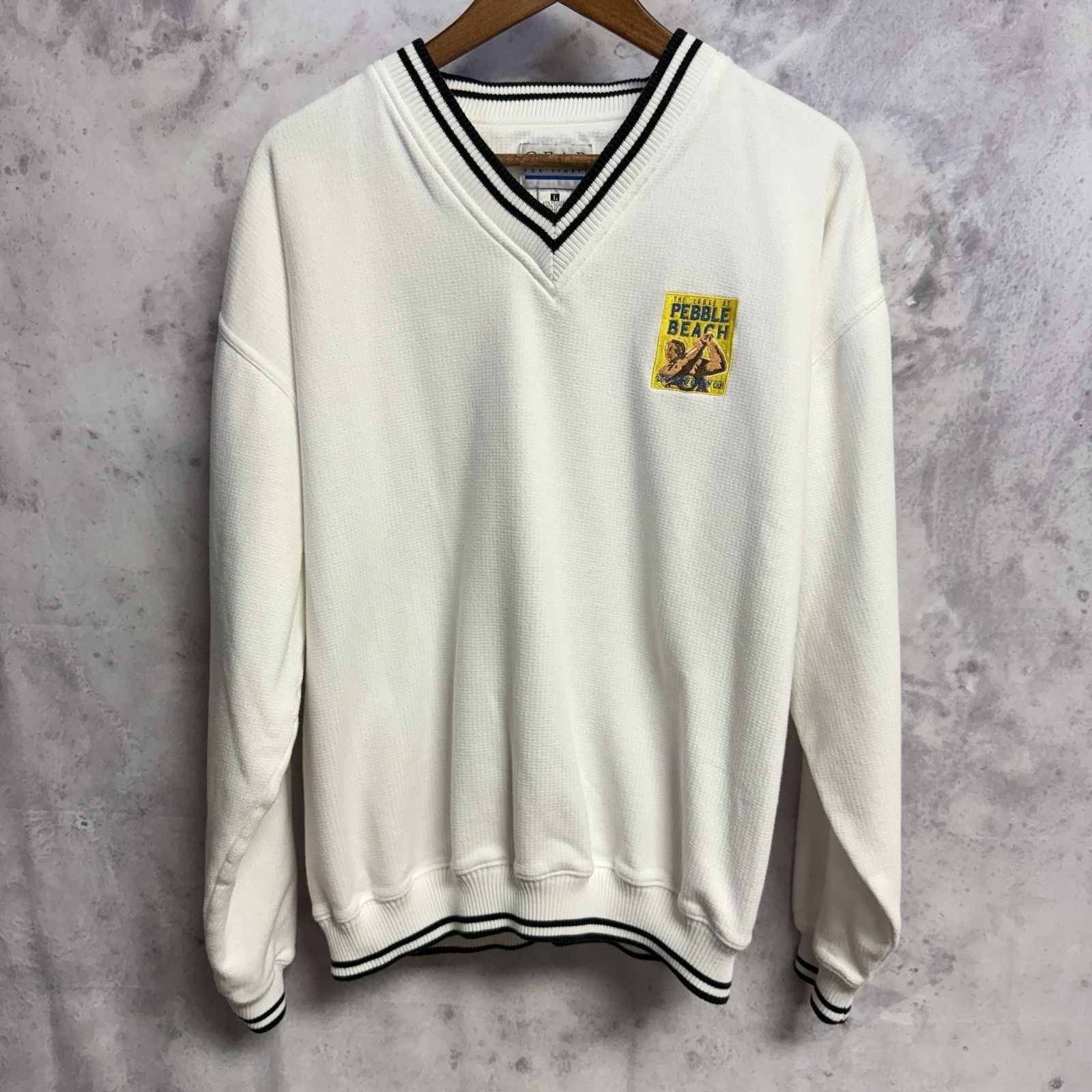Vintage Vintage Pebble Beach Sweatshirt Mens Large 23.5x26 White Size US L / EU 52-54 / 3 - 2 Thumbnail