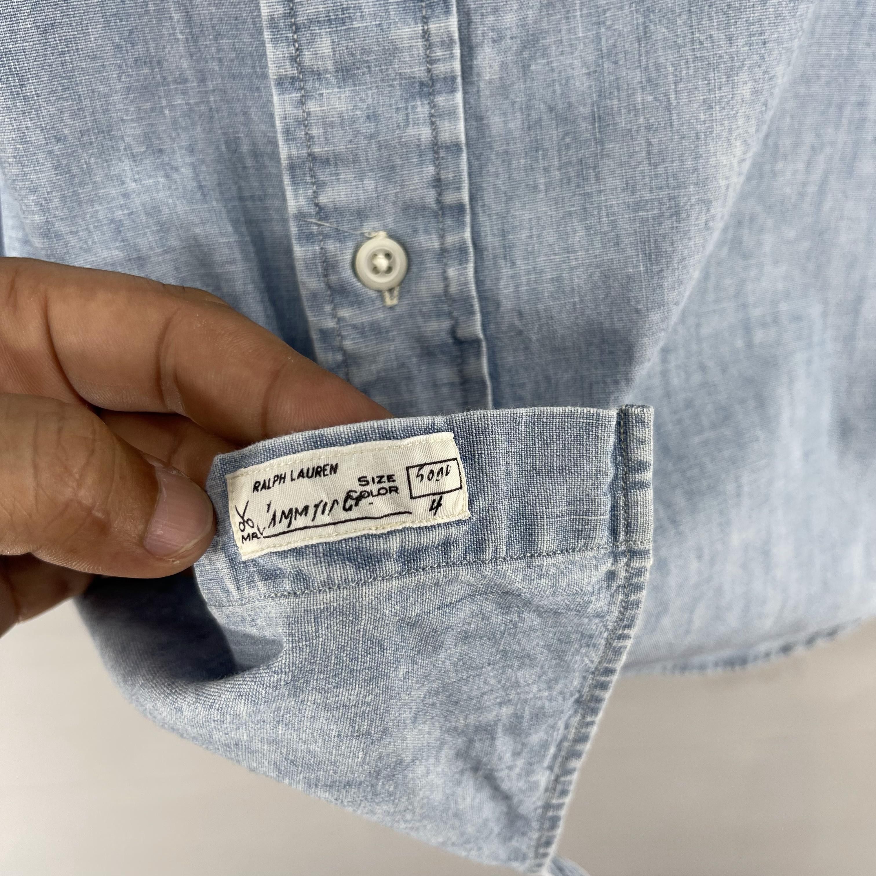 Polo Ralph Lauren × Vintage Vintage POLO RALPH LAUREN Button Up Denim Worker Shirt Size US M / EU 48-50 / 2 - 6 Thumbnail