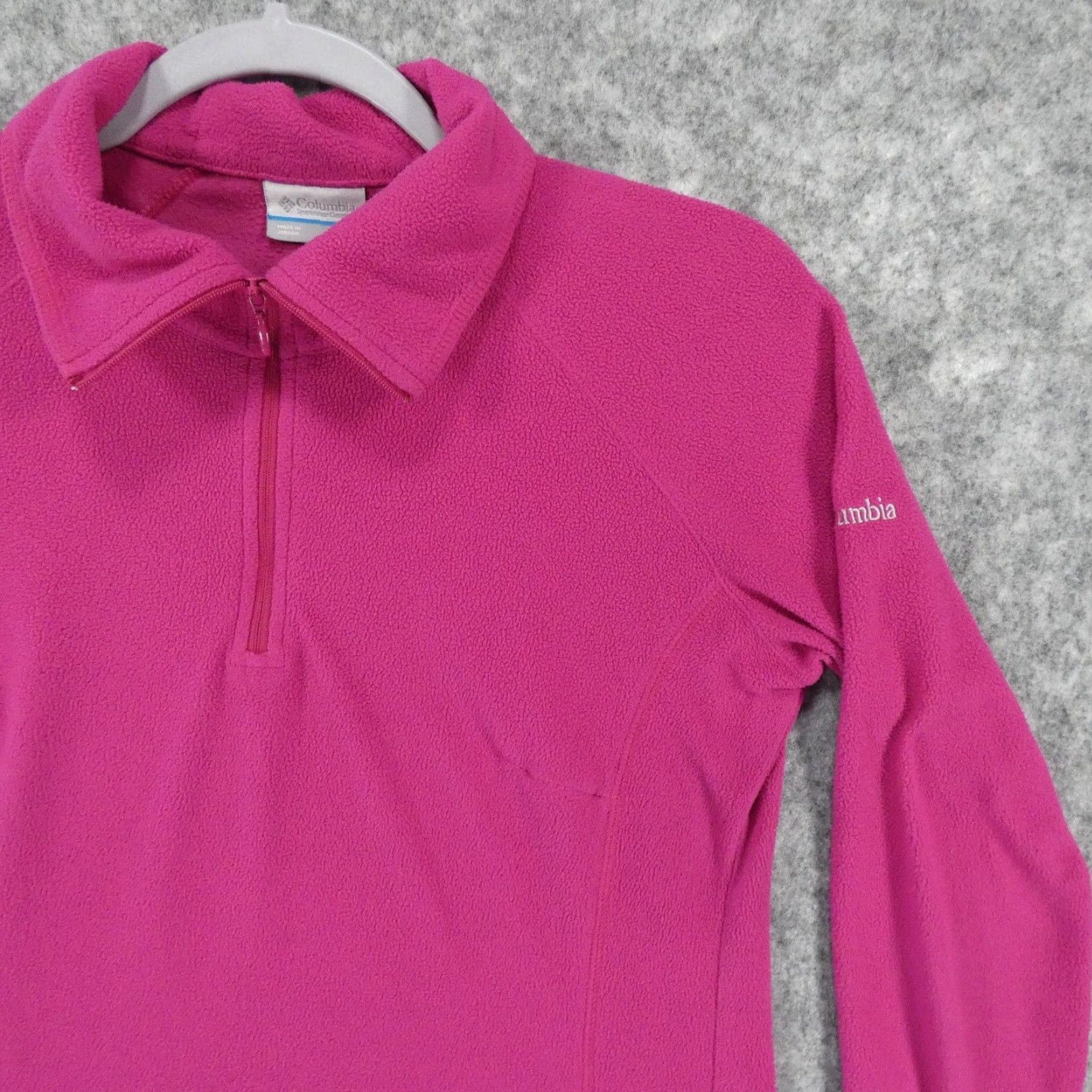 Pinko Columbia Fleece Womens Small Pullover 1/4 Zip Pink Sweatshirt Sweater Size S / US 4 / IT 40 - 6 Thumbnail
