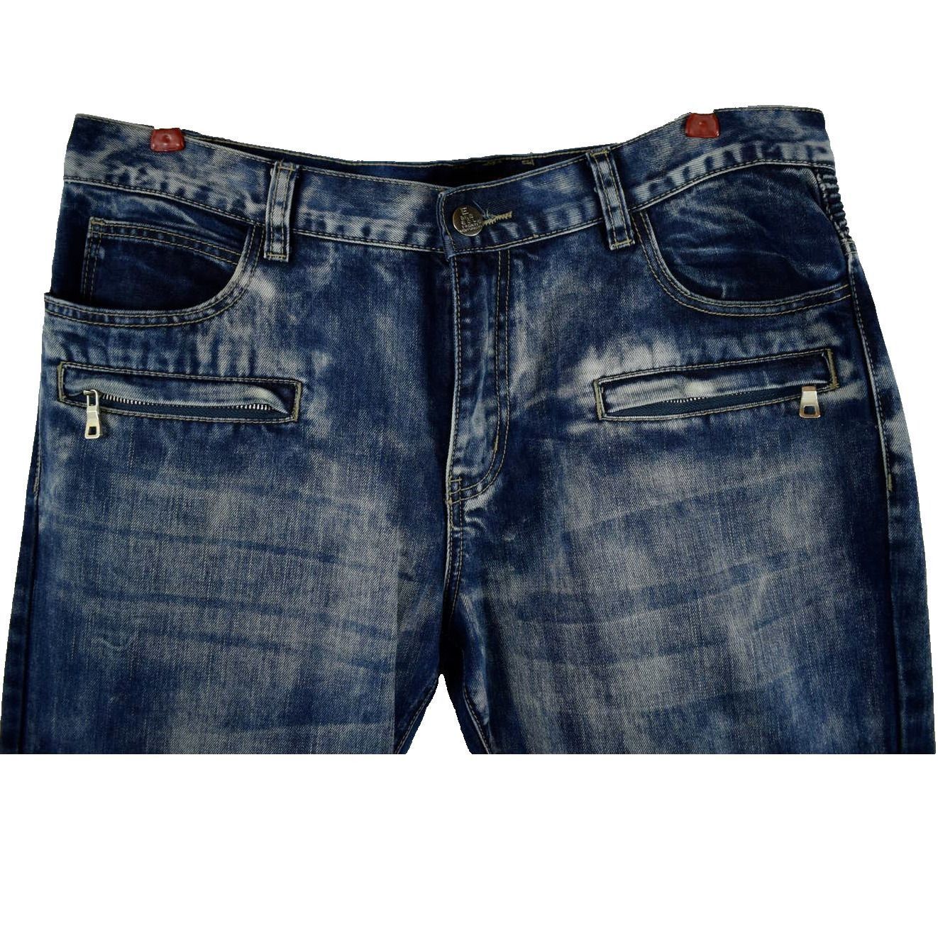 Embellish Embellish Mens 38 x 34 Distressed Blue Biker Jeans Size US 38 / EU 54 - 4 Thumbnail
