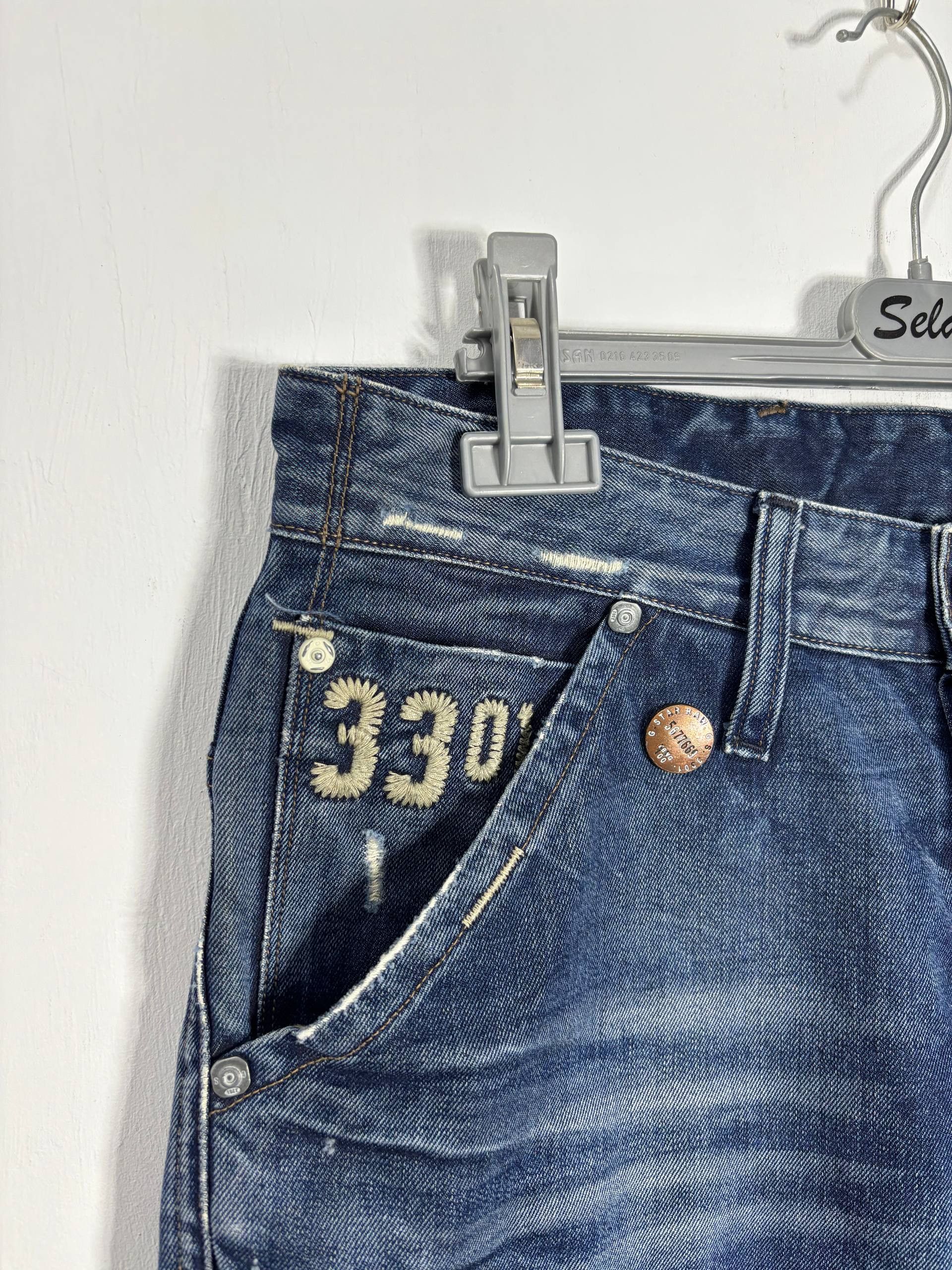 G-Star G-Star Raw Biker Cropped Y2K Bermuda Denim Shorts Size US 31 - 3 Thumbnail