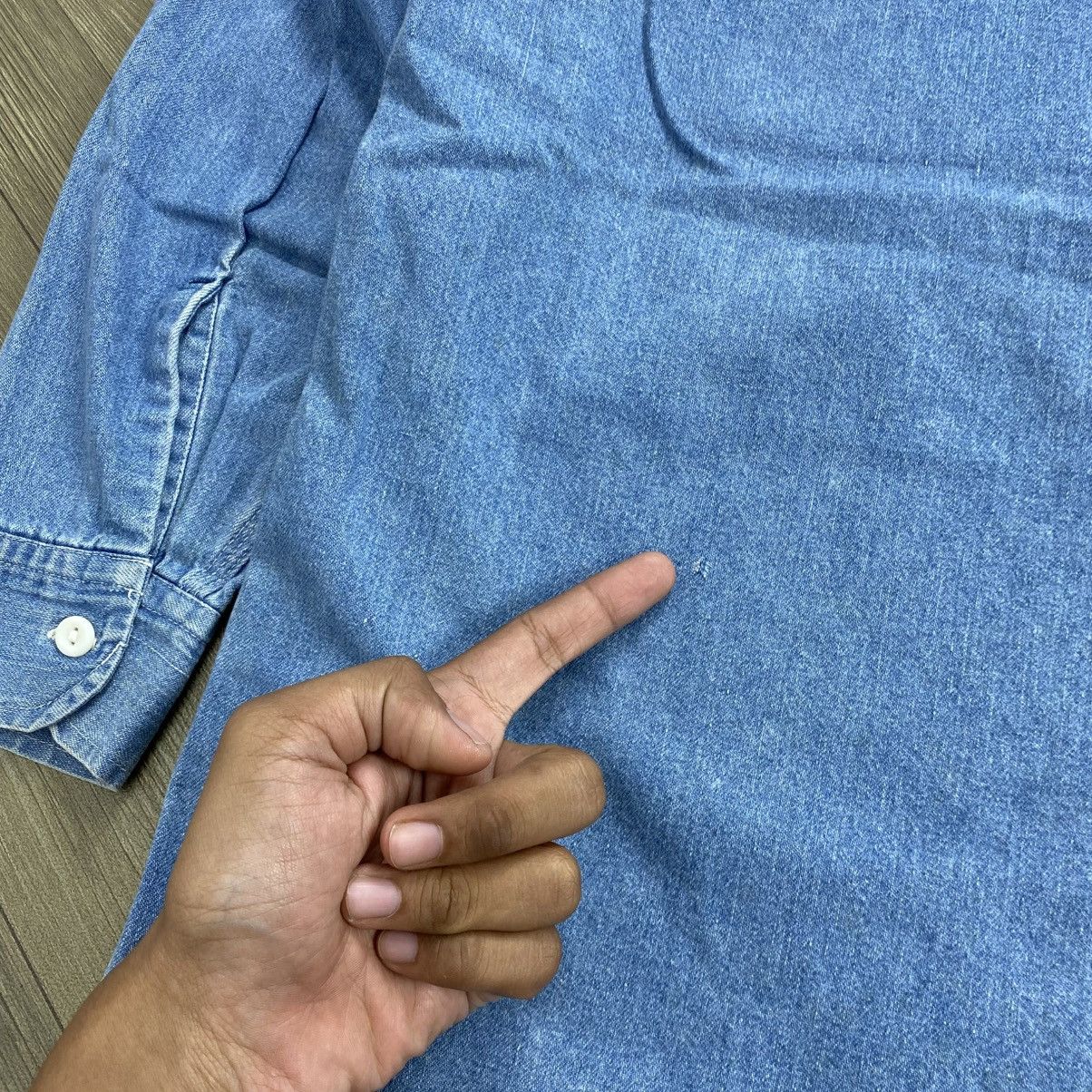 Sugar Cane 1990s Vintage Unique Uniform Sugar Cane Chambray Work Shirt Size US L / EU 52-54 / 3 - 10 Thumbnail