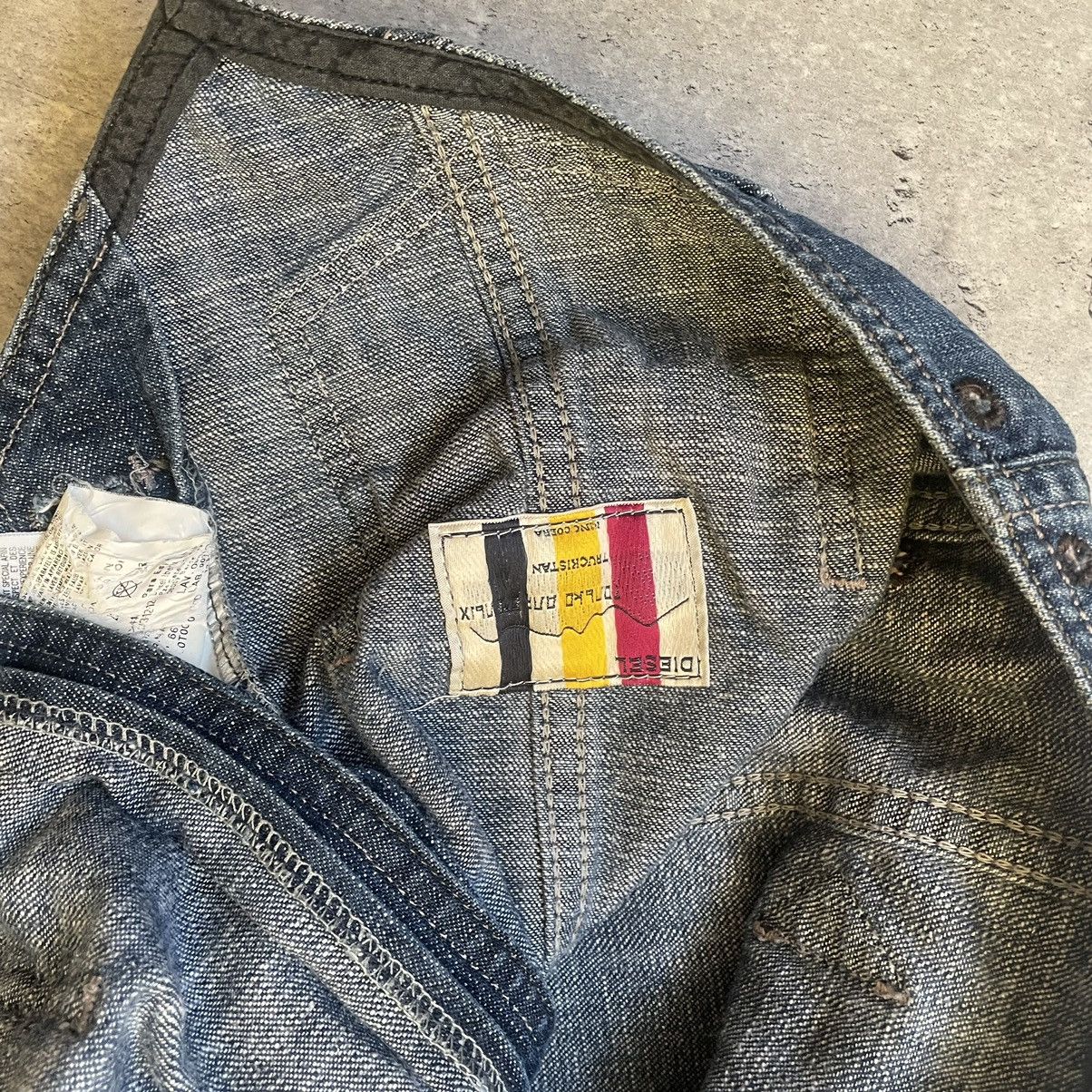Diesel × Diesel Black Gold × Vintage Very Vintage 90s Diesel Uzbekistan Rally Denim Vest Size US S / EU 44-46 / 1 - 11 Thumbnail