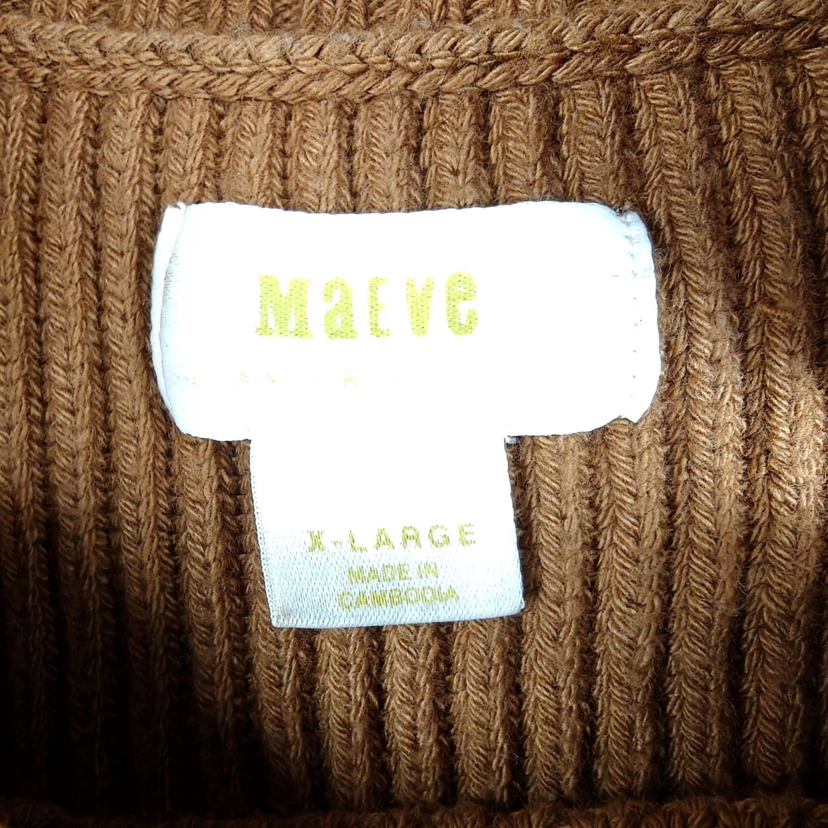 Vintage Maeve Sweater Womens XL Brown Ribbed Knit Mock Neck Balloon Sleeve Pullover Size XL / US 12-14 / IT 48-50 - 2 Thumbnail