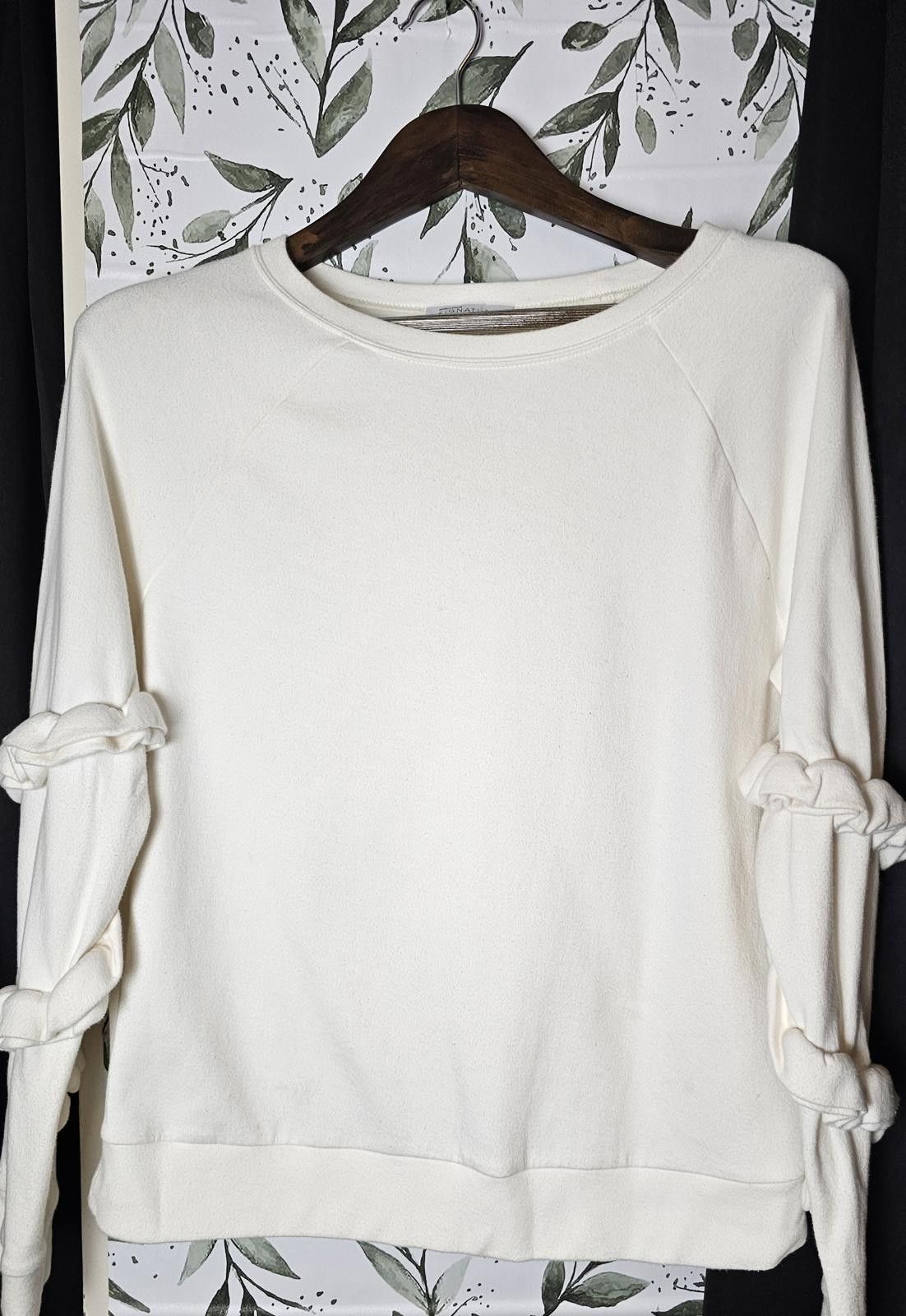 Other Nordstrom Signatures Top Cream Womens Size M Sleeve Ruffle Size M / US 6-8 / IT 42-44 - 2 Thumbnail