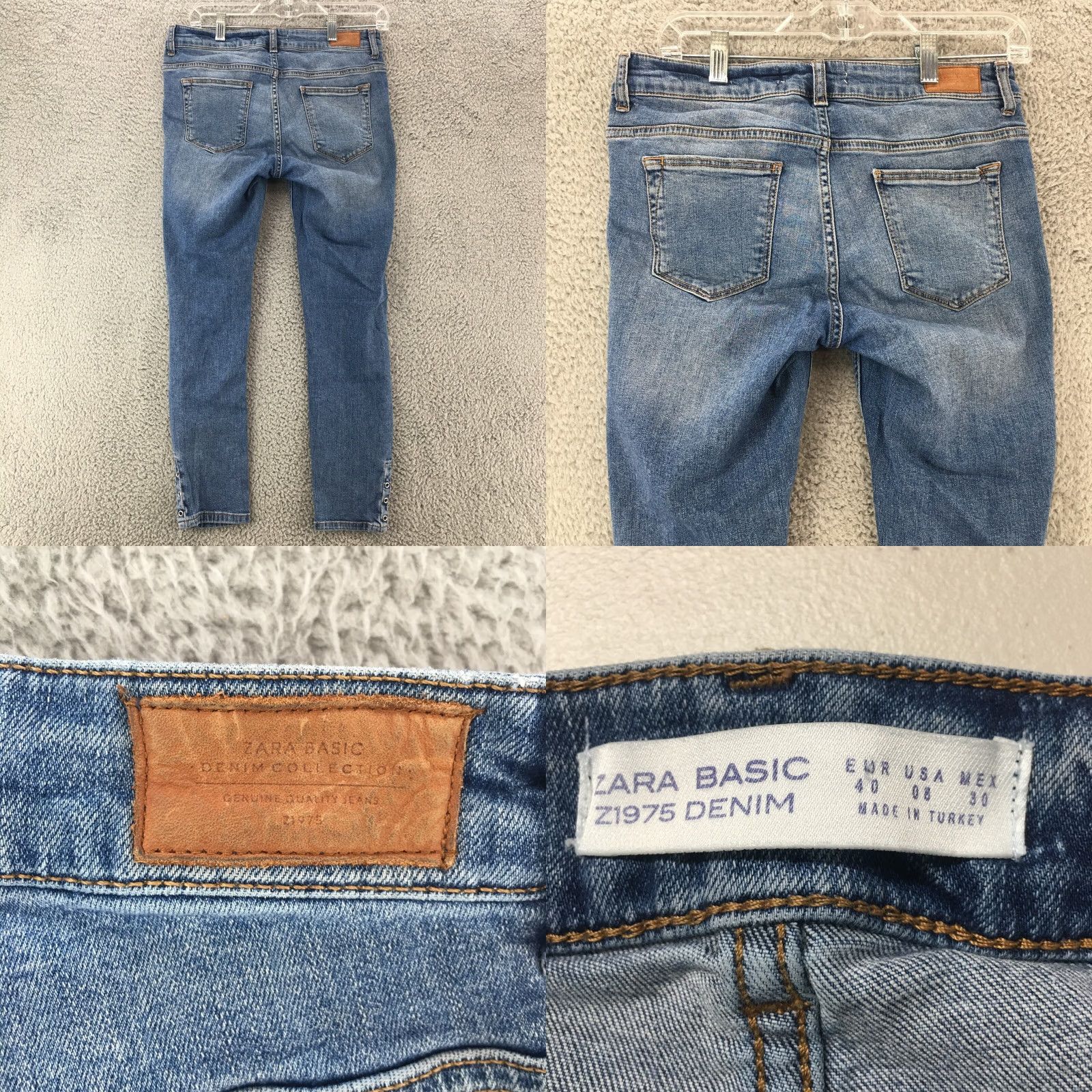 Zara Zara Basic Distressed Skinny Jeans Womens Medium 8 Blue Denim Low Rise Zip Fly Size 30" / US 8 / IT 44 - 8 Thumbnail
