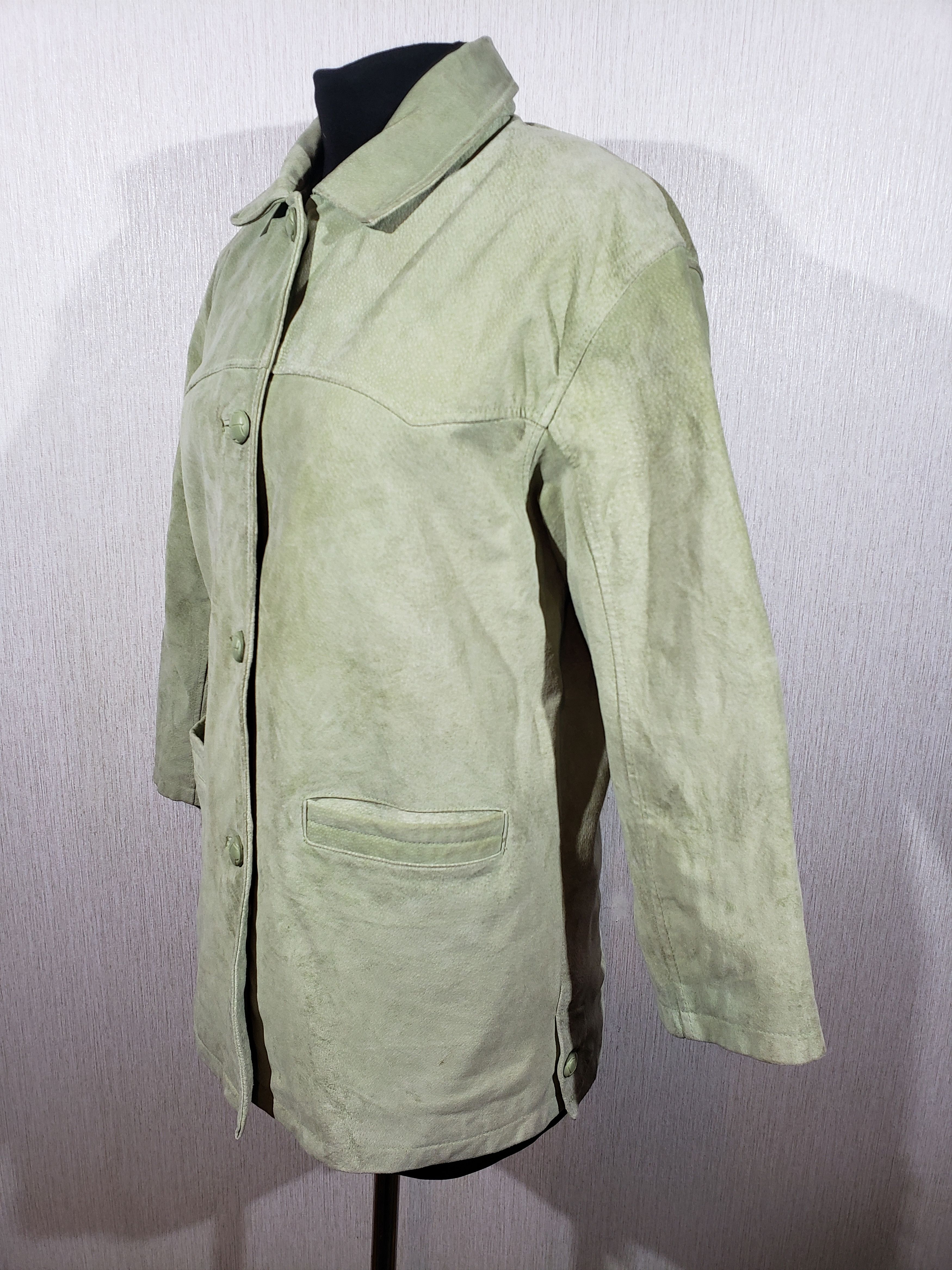 Uniqlo Stylish women's green leather jacket. Size XL / US 12-14 / IT 48-50 - 3 Thumbnail