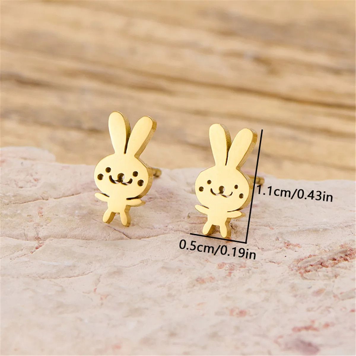 Jewelry Rabbit Mini Stud Earrings Charm Earring Gift Size ONE SIZE - 3 Thumbnail