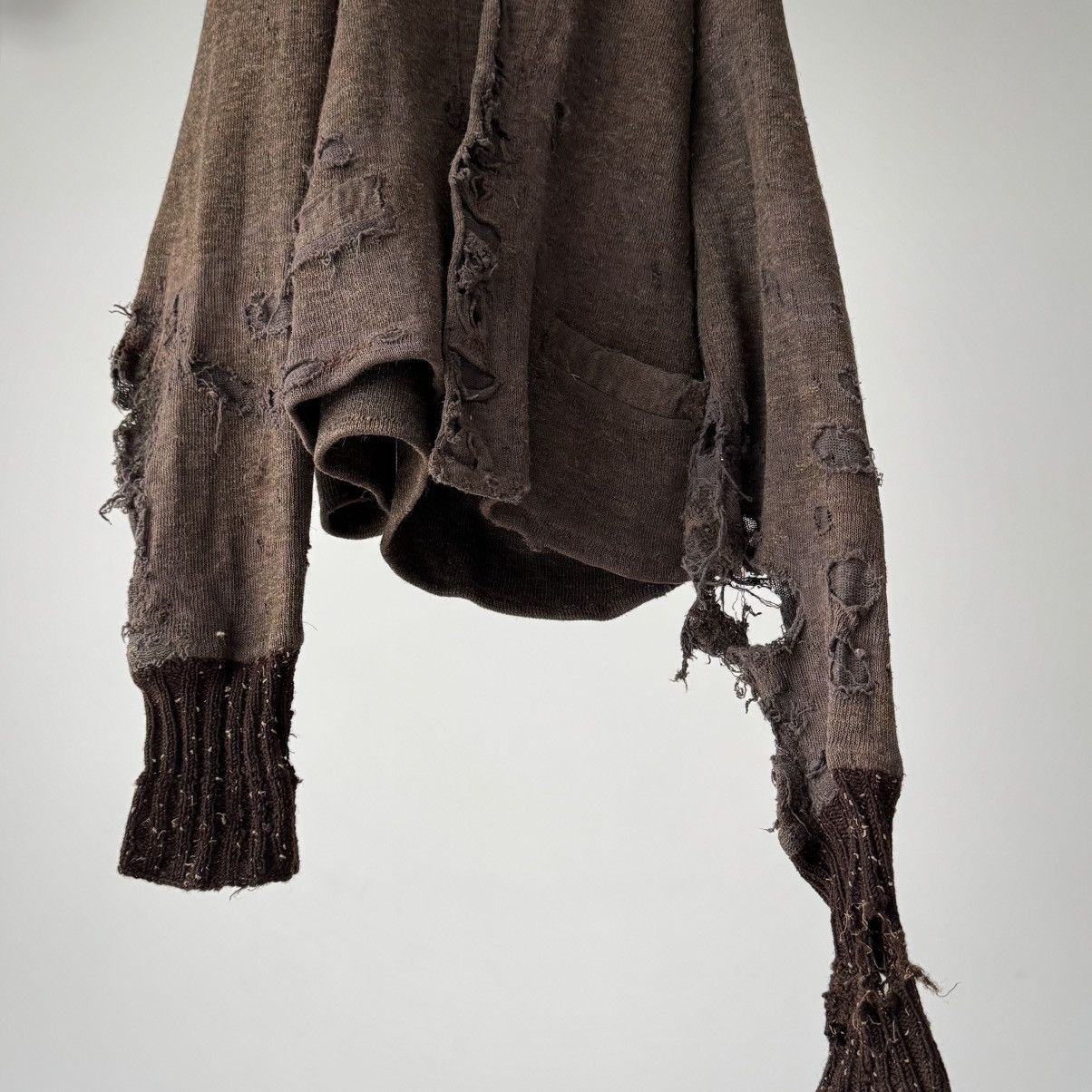 Vintage 1930s German Thrashed Avant Garde Wool Knit Cardigan Size US M / EU 48-50 / 2 - 6 Thumbnail