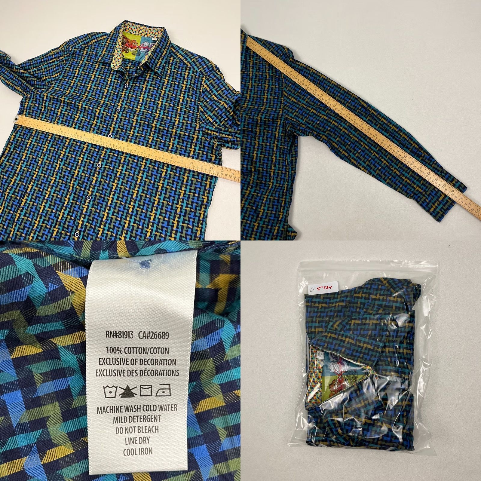 Robert Graham VINTAGE Robert Graham Shirt Mens XL Geometric Melrose Abbey Button Up Bull Logo Preppy Size US XL / EU 56 / 4 - 8 Thumbnail