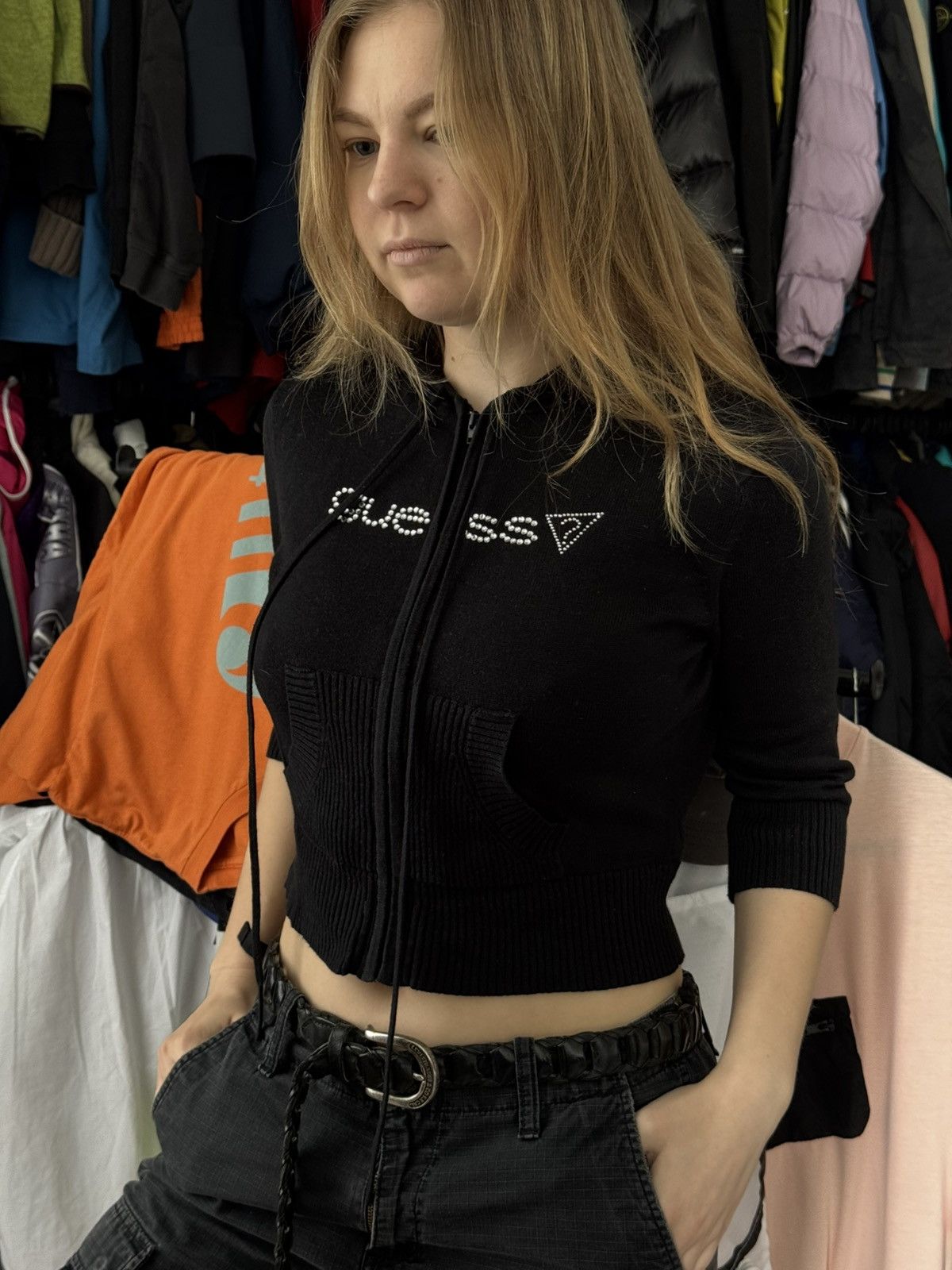 Japanese Brand Guess Glitters Y2K Centre Logo Wmns Luxury Zip Hoodie Size M Size M / US 6-8 / IT 42-44 - 6 Thumbnail