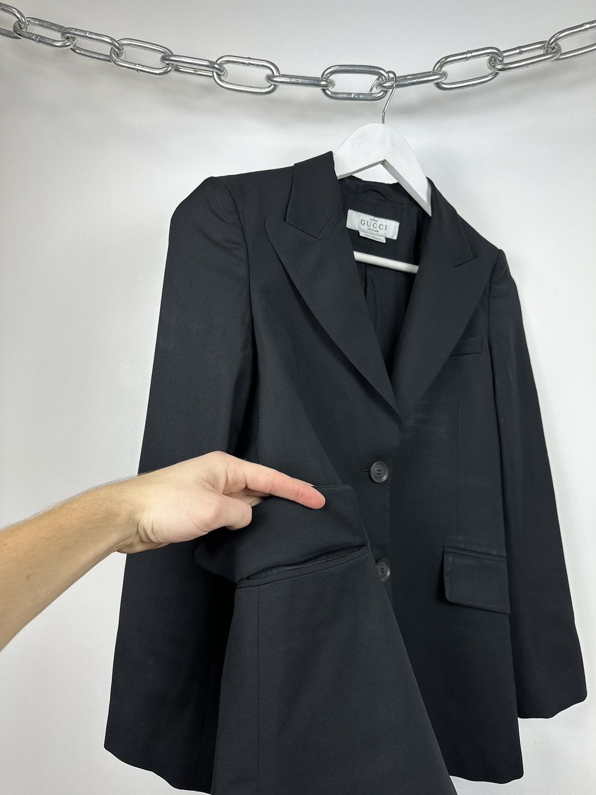 Gucci Vintage Gucci Luxury Designer Formal Wool Blazer Jacket Size S / US 4 / IT 40 - 4 Thumbnail