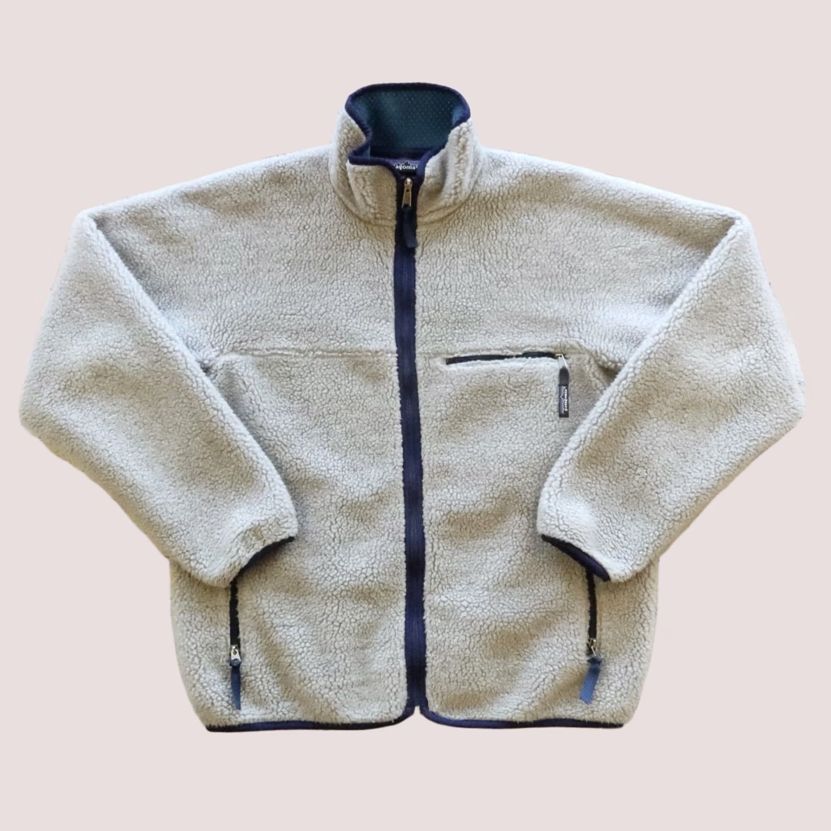 Patagonia VINTAGE Patagonia Deep Pile Fleece Made in USA L Gray Men's Sweater Zip Size US L / EU 52-54 / 3 - 1 Thumbnail
