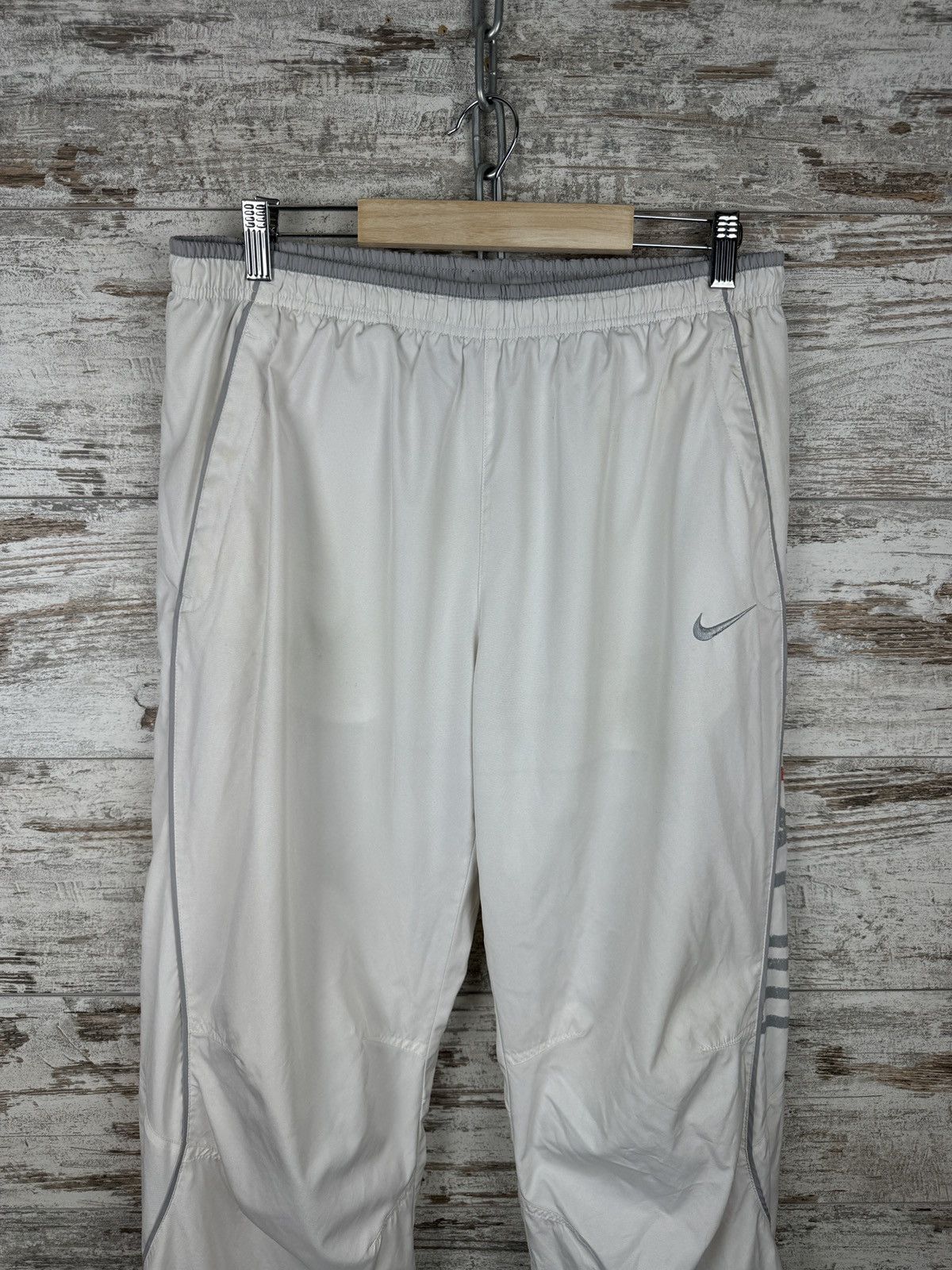 Nike × Vintage Mens Vintage Nike white drill pants swoosh sweatpants rare Size US 34 / EU 50 - 3 Thumbnail