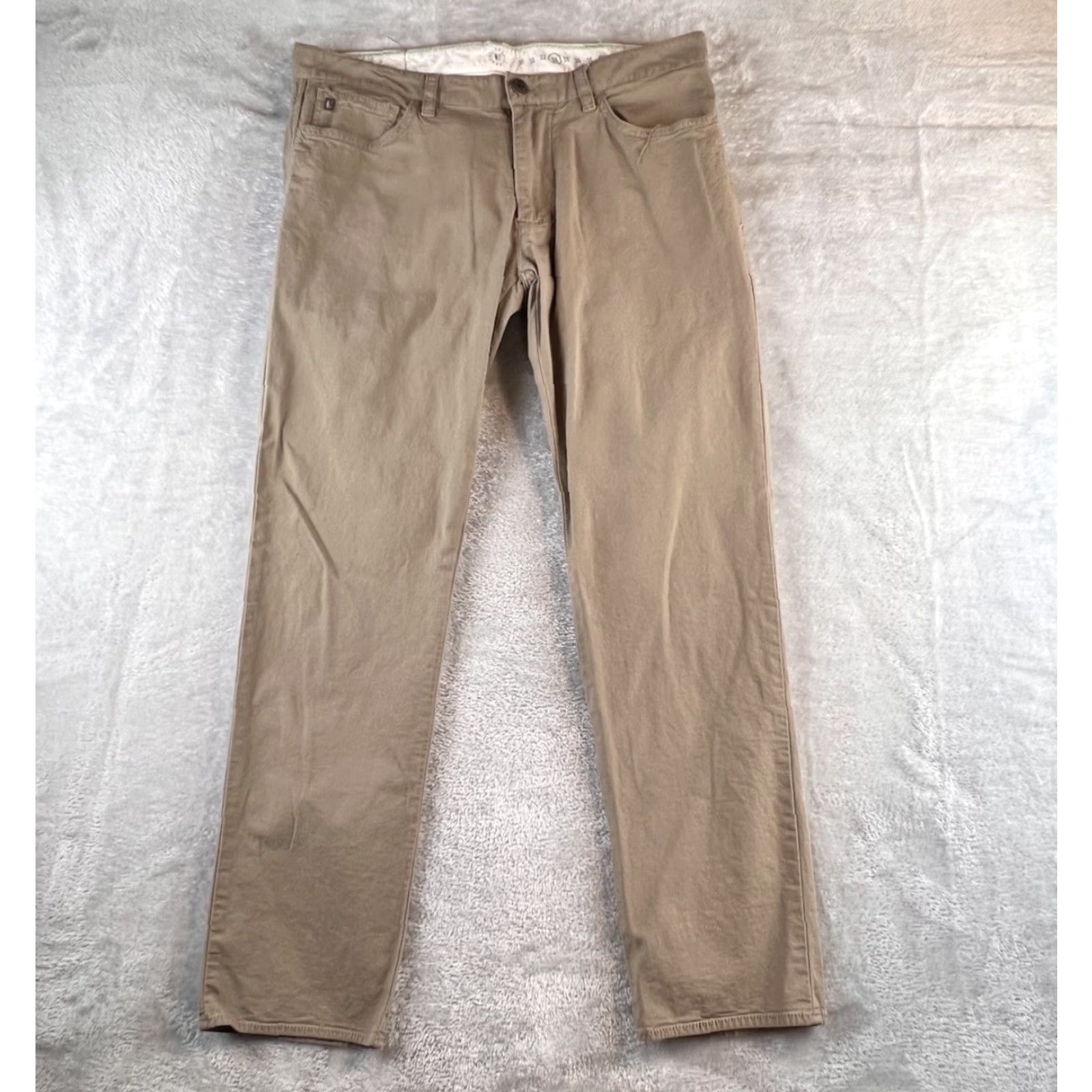 Vintage Linksoul Pants Jeans Mens 34x30 Beige Stretch Straight Leg Casual Golf Prep Chino 5-Pocket Logo Zipper Button Machine Washable Regular Size Inseam 30 Size US 34 / EU 50 - 2 Thumbnail