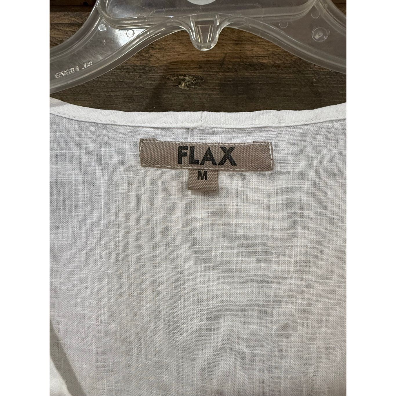 FLAX Flax scoop neck short sleeves white linen dress size medium Size M / US 6-8 / IT 42-44 - 4 Thumbnail