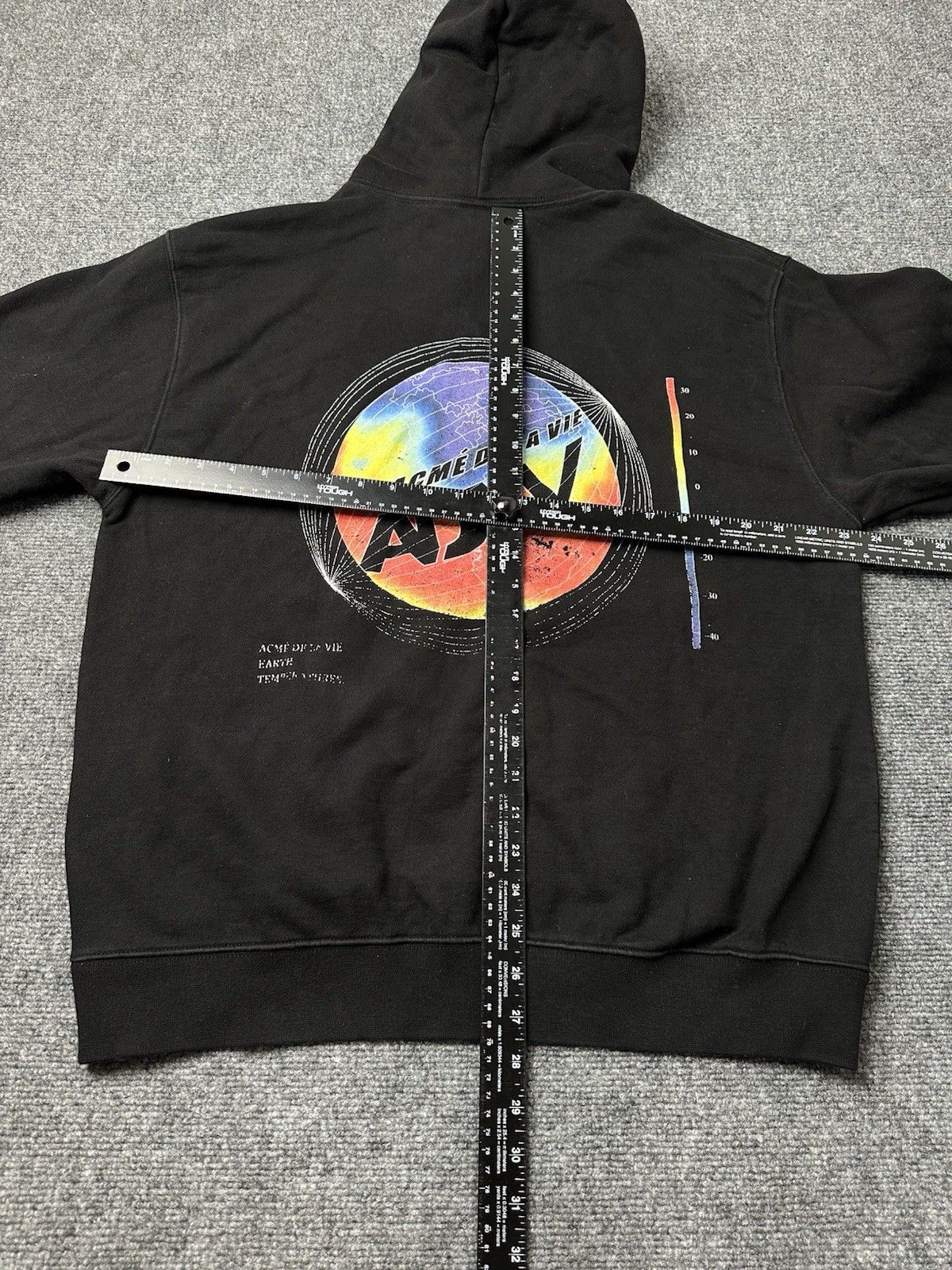 Other Mens Hoodie ADLV Acne De La Vie Black Rainbow Earth, Size XL Size US XL / EU 56 / 4 - 9 Thumbnail