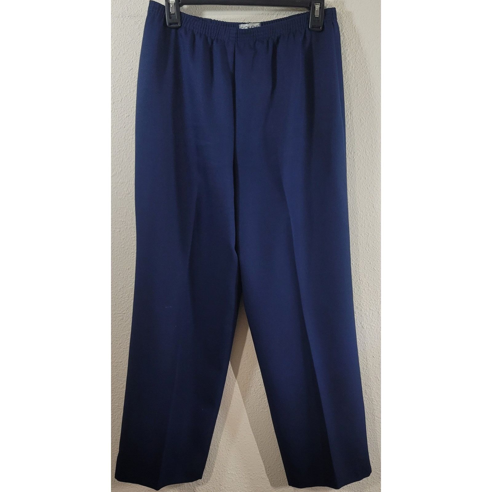 Other Solos By Koret Blue Flat Front Pull On Dress Pants 14 Soft Size 36" / US 14 / IT 50 - 1 Thumbnail