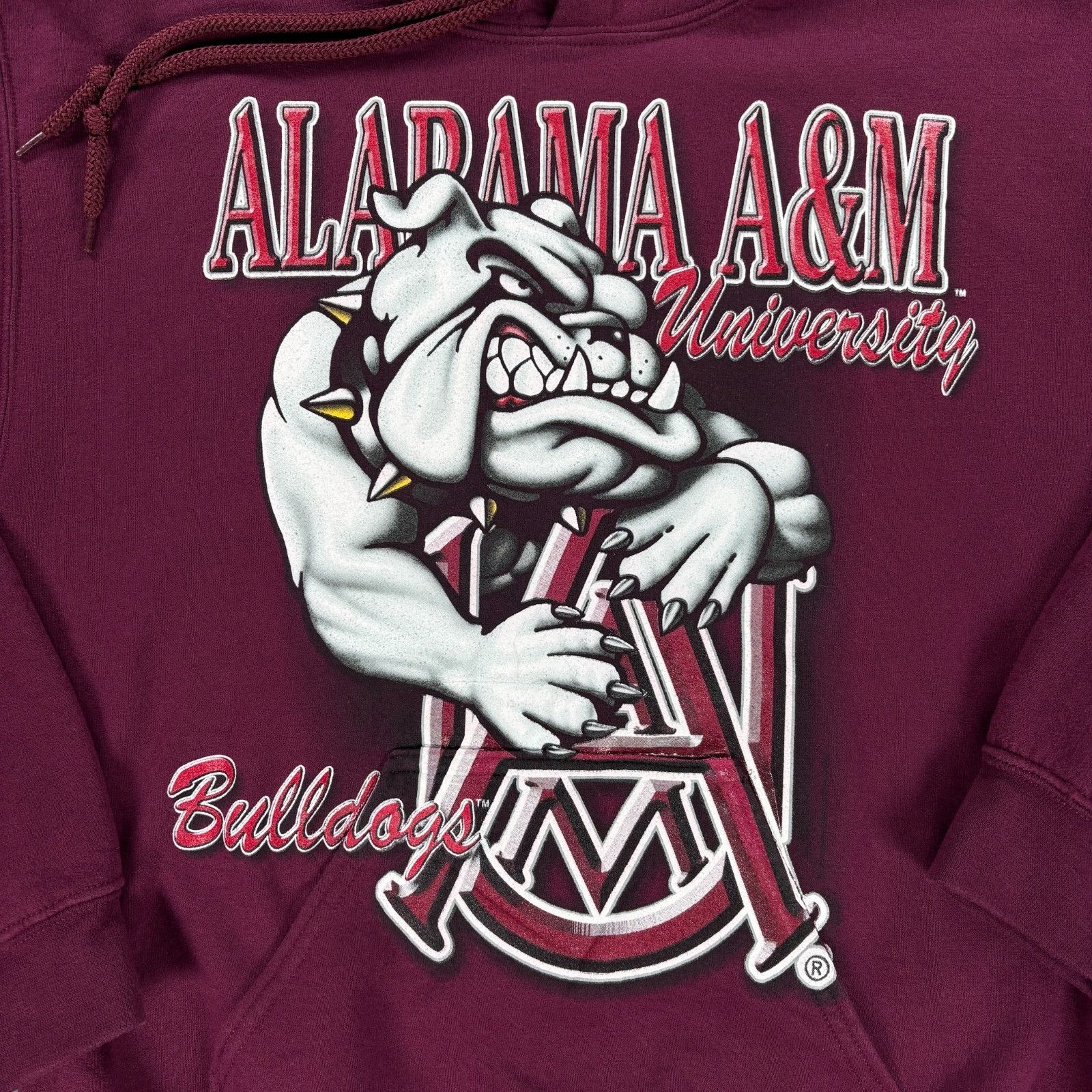 Gildan Vintage 90s Alabama A&M University Bulldogs Hoodie Maroon Me Size US S / EU 44-46 / 1 - 3 Thumbnail