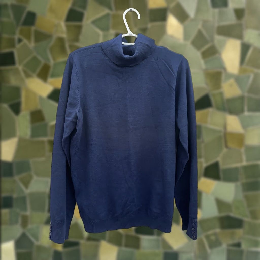 Architect Architect Womens Sweater XL Peacoat Navy Blue Turtleneck Pullover NWTs Solid Bohemian Classic Size XL / US 12-14 / IT 48-50 - 1 Thumbnail